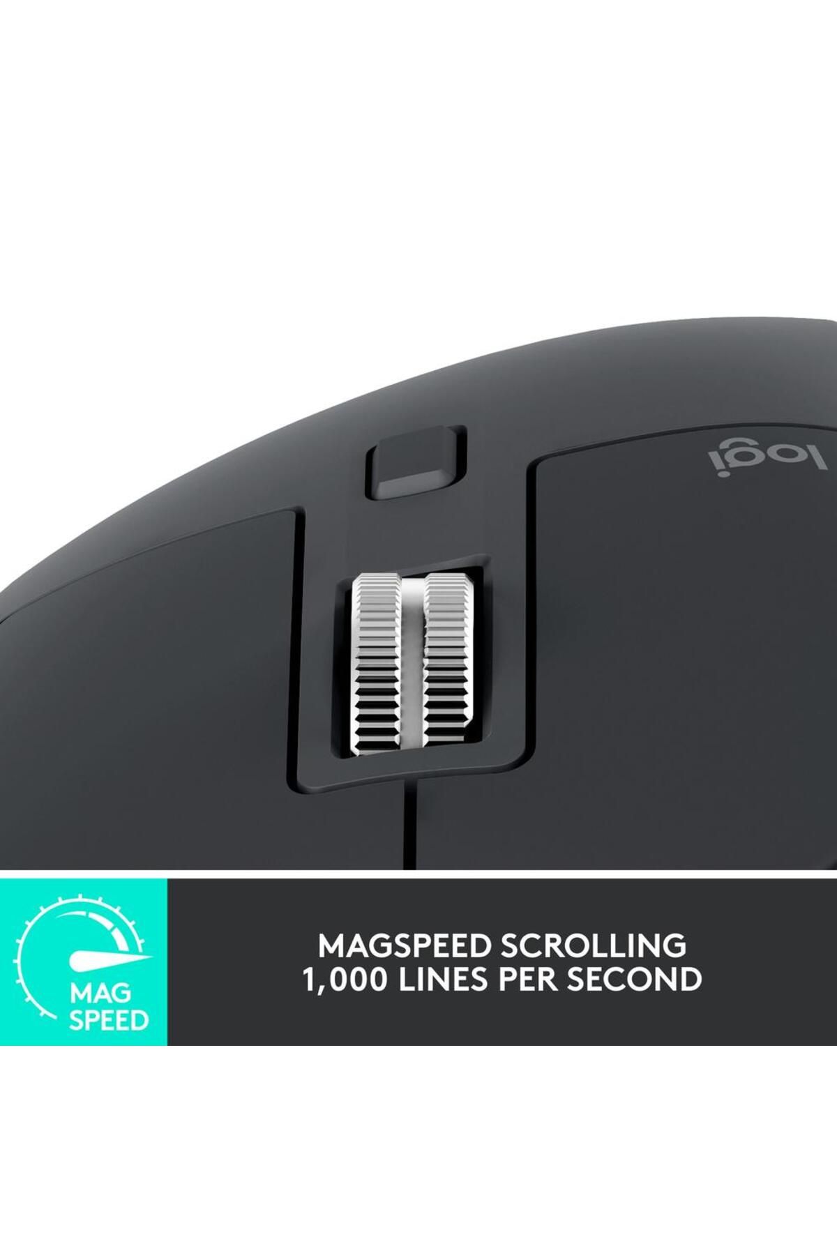 logitech-Mouse Wireless LOGITECH MX Master 3S Performance, 8000 dpi, Silent, USB, Bluetooth (Negru) 4