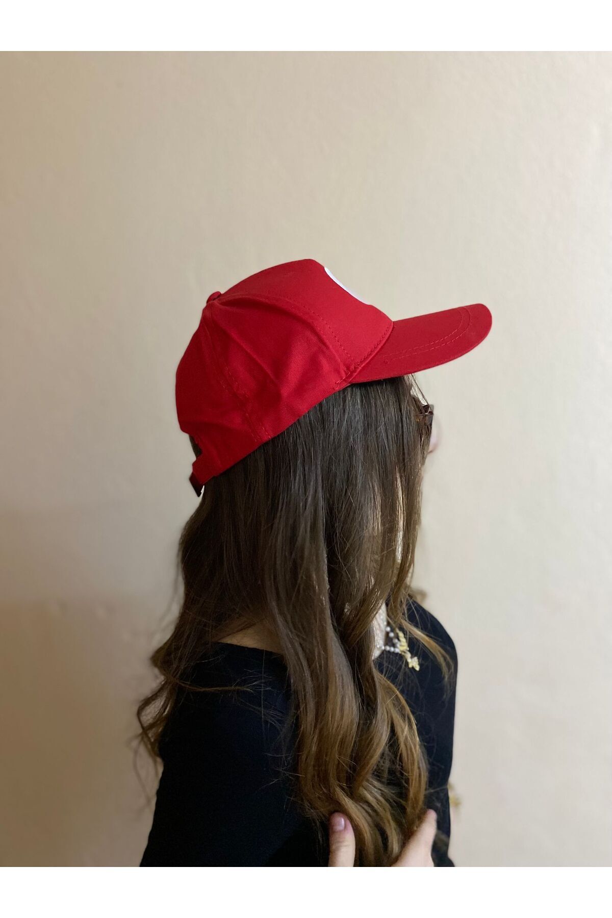 sema aksesuar-23 April Special Red Unisex Moon Star Hat - Adjustable with Velcro on the Back - 19 May 2
