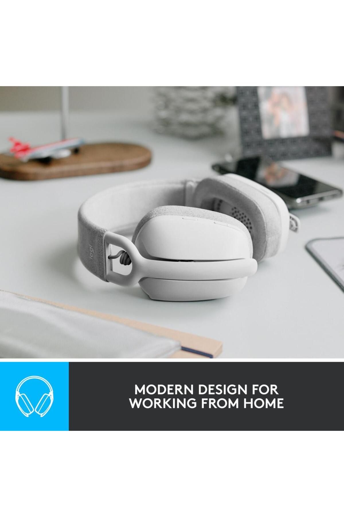 logitech-Casca Office/Call Center Logitech Zone Vibe 100, Microfon, Bluetooth 5.2, Noise-canceling (Alb) 7