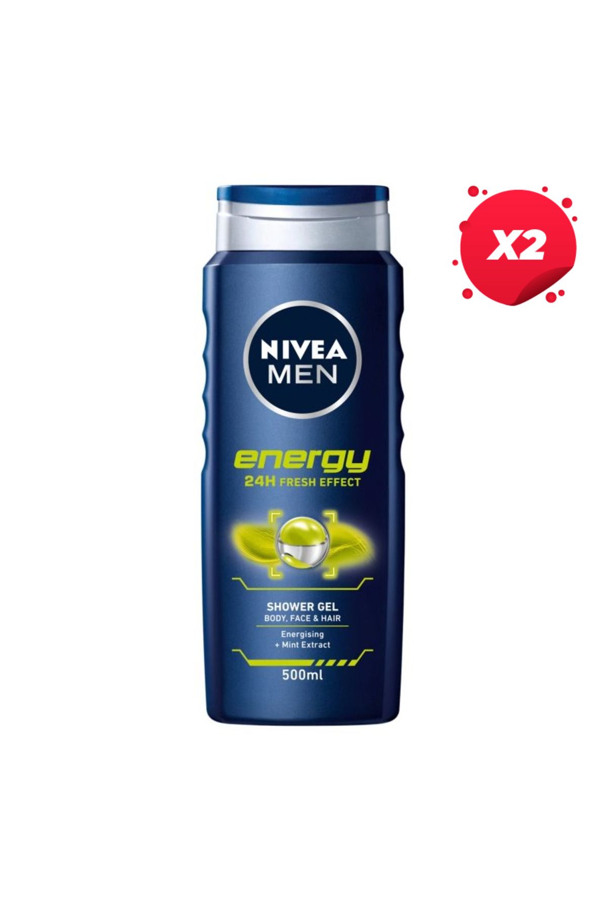 NIVEA X2 - Nivea Gel Dus 500ml Men Energy Masculin - One Size