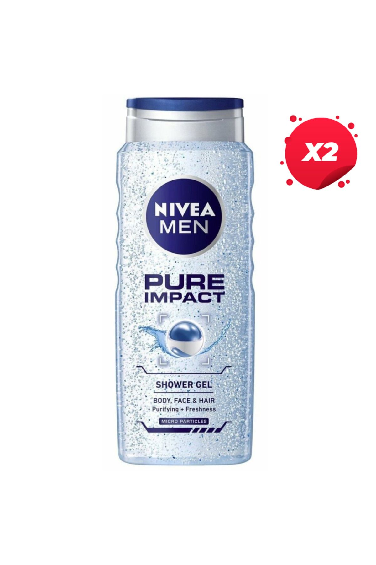 NIVEA X2 - Nivea Gel Dus 500ml Men Pure Impact Masculin - One Size