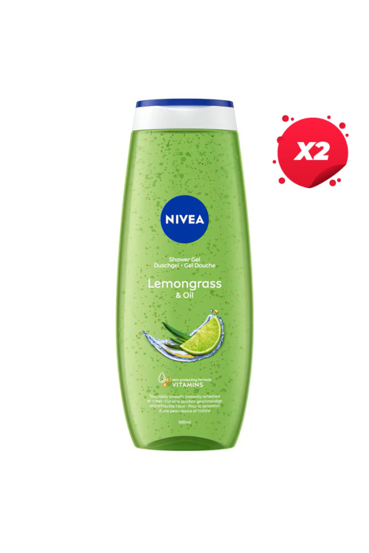 NIVEA X2 - Nivea Gel Dus 500ml Lemongrass & Ulei Femeie - One Size