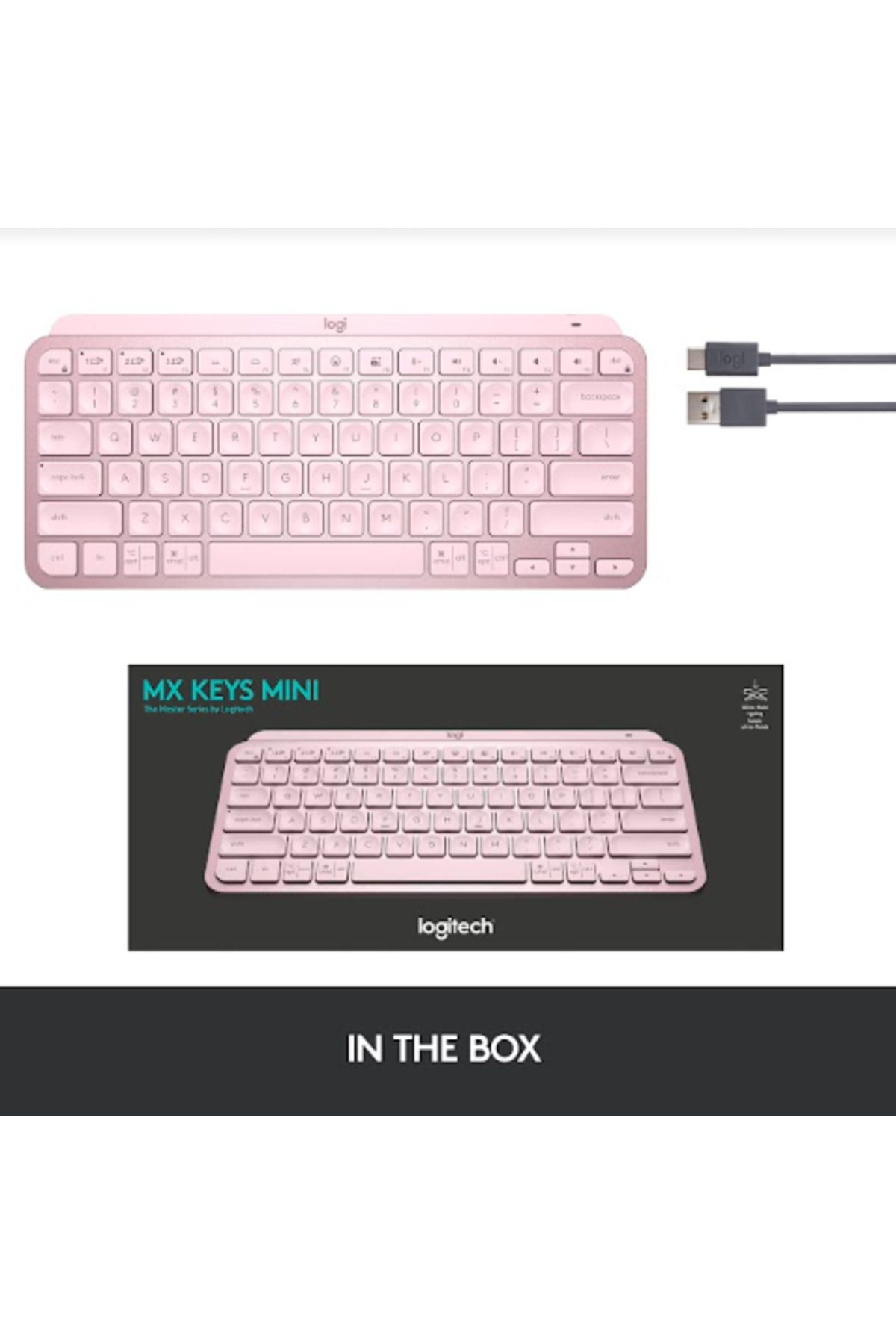 logitech-Tastatura Wireless LOGITECH MX Keys Mini Minimalist, Illuminata (Roz) 9
