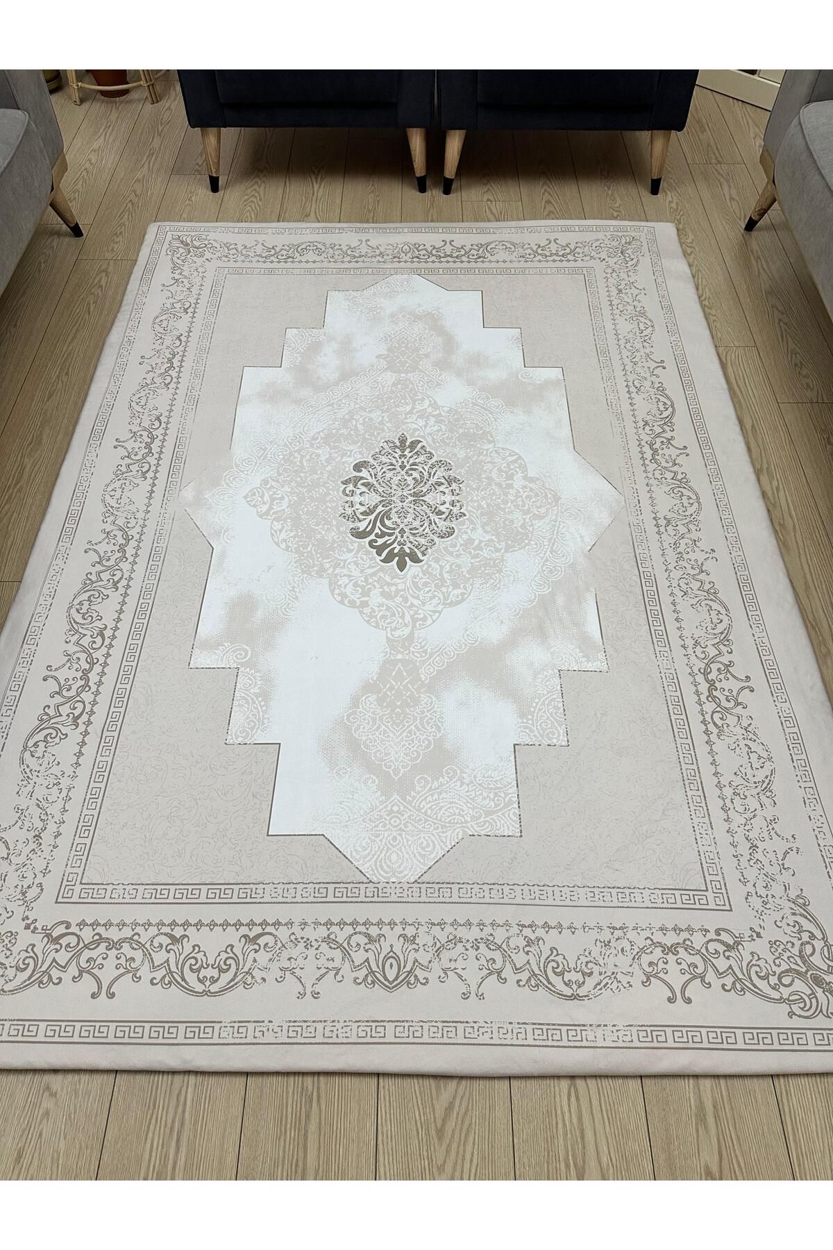 ALLGELSİN-Elastic Micro Fleece Carpet Cover 4m2 160X230 or 6m2 200X300 Four or Six Meters Square Carpet Cover 2