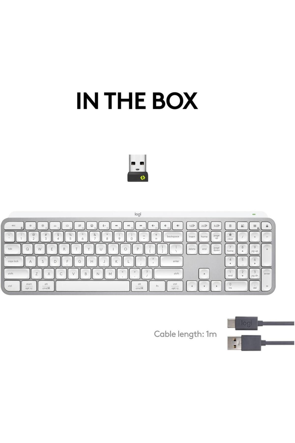 logitech-Tastatura wireless Logitech MX Keys S, Iluminare, 2.4GHz&Bluetooth,USB-C, US INTL layout (Gri) 10