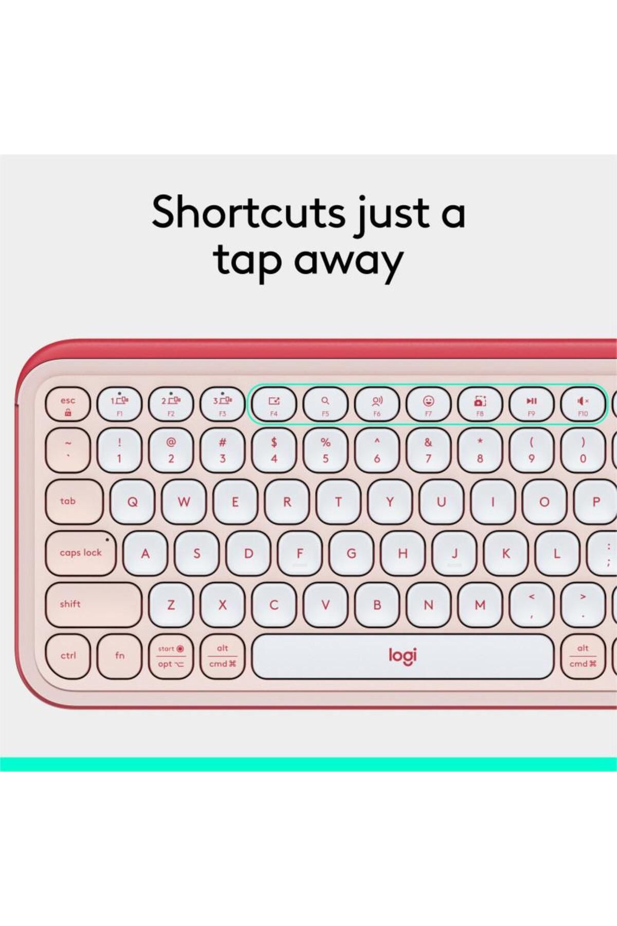 logitech-Tastatura Logitech Pop Icon Keys, Bluetooth, Layout US (Roz) 6