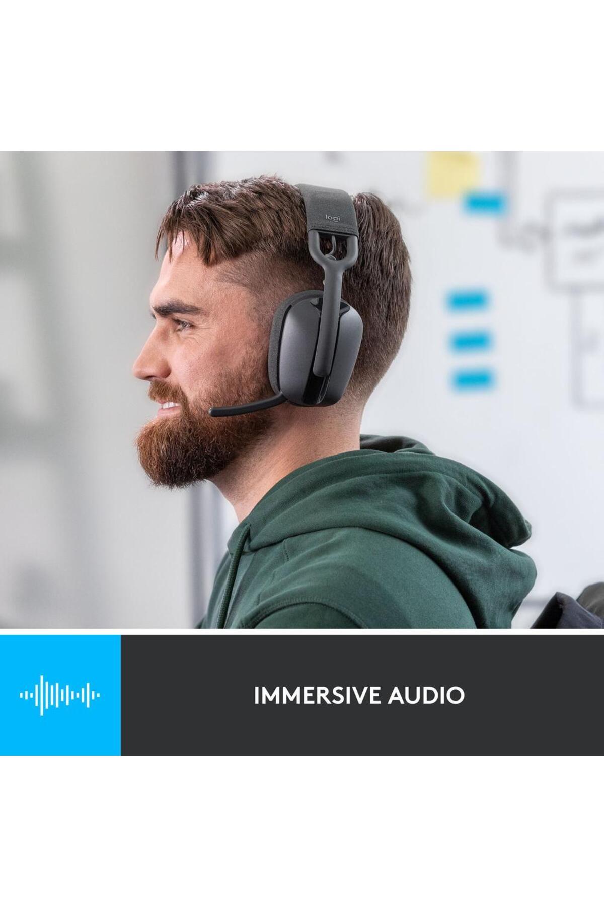 logitech-Casca Office/Call Center Logitech Zone Vibe 100, Microfon, Bluetooth 5.2, Anulare zgomot (Negru) 9