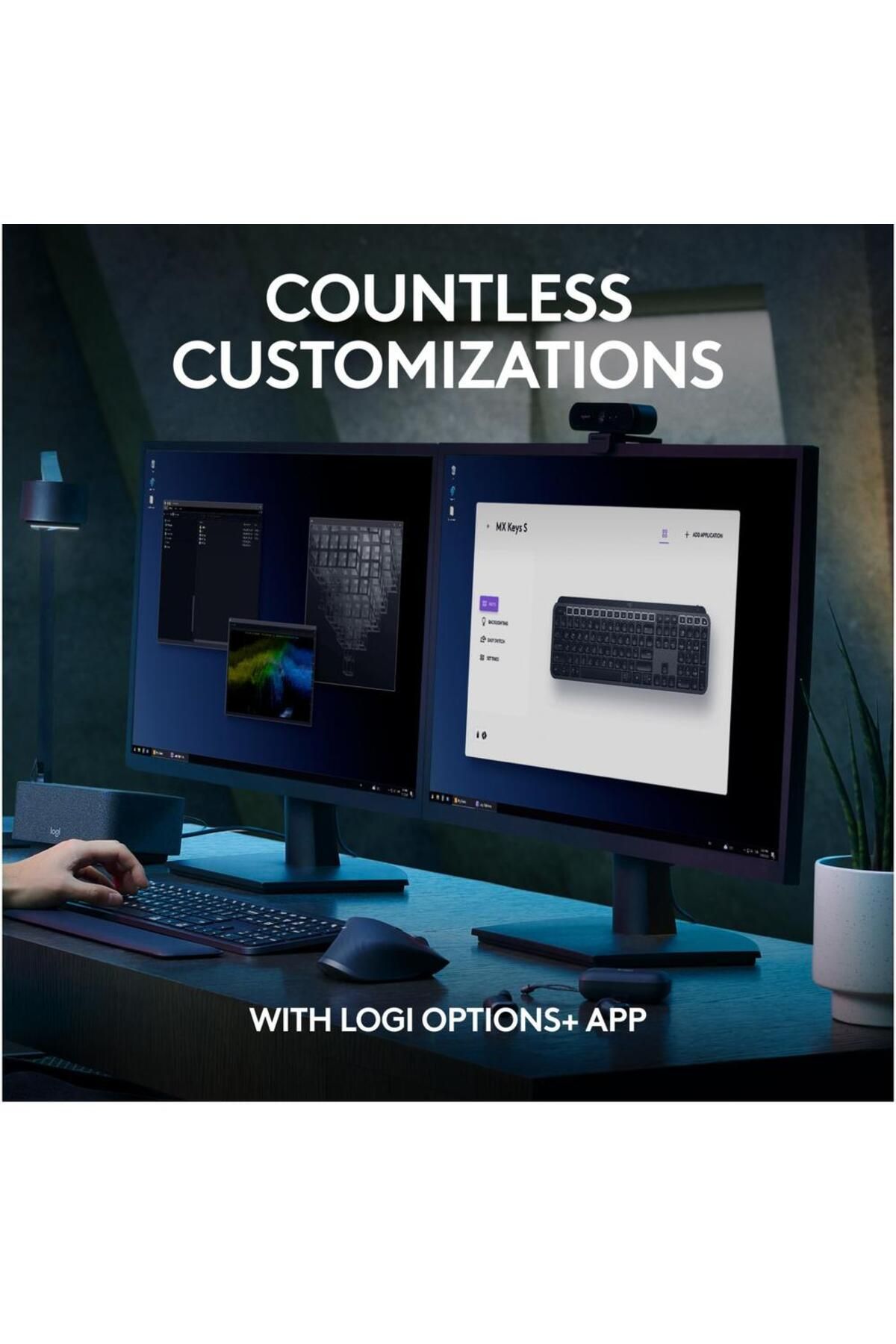 logitech-Tastatura wireless Logitech MX Keys S, Iluminare, 2.4GHz&Bluetooth,USB-C, US INTL layout (Gri) 7