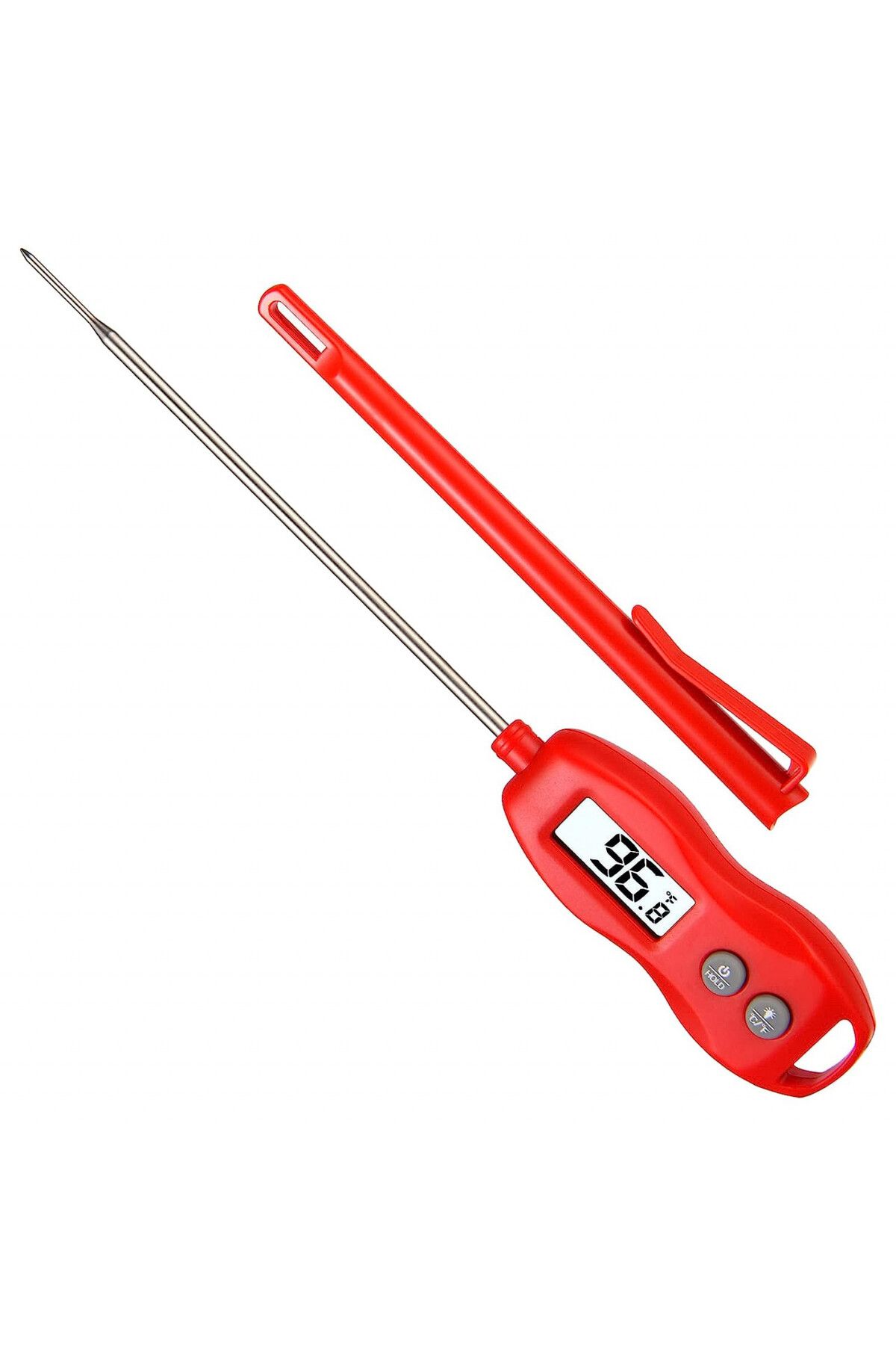 Aimilar Termometru Digital Pentru Carne, Oțel Inoxidabil/plastic, Argintiu/roșu, 22,1 X 3,1 Cm - One Size