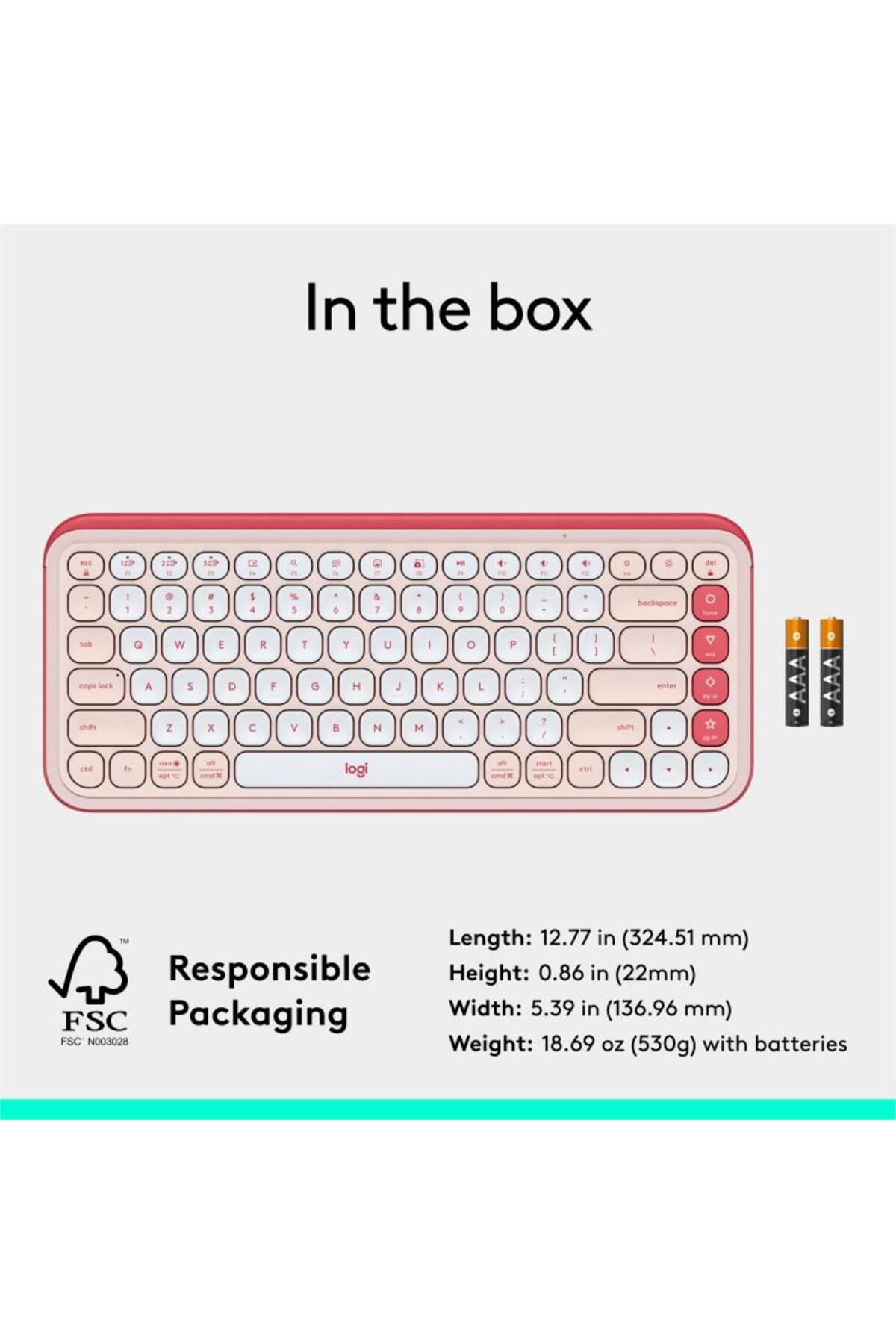 logitech-Tastatura Logitech Pop Icon Keys, Bluetooth, Layout US (Roz) 7