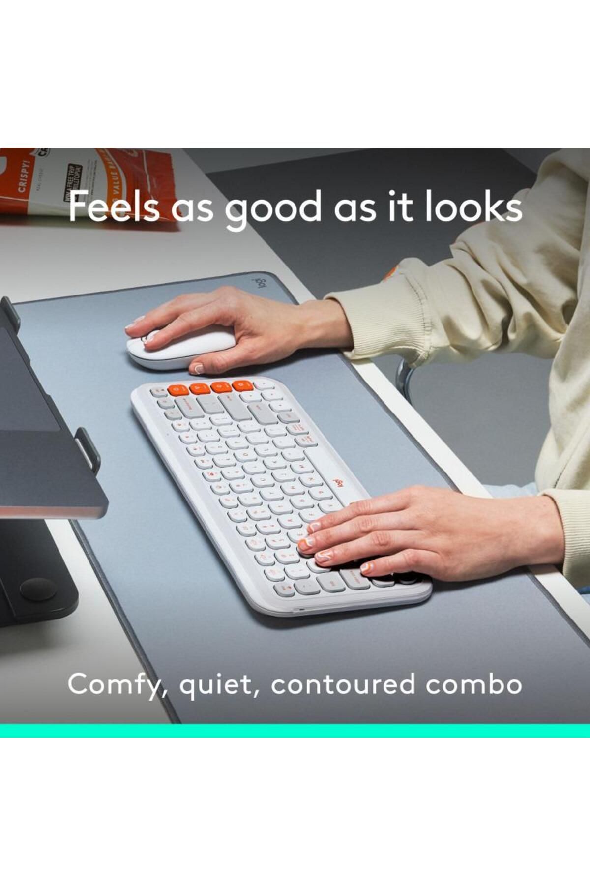 logitech-Kit tastatura si mouse Logitech Pop Icon Combo, Bluetooth, Layout US (Alb) 3