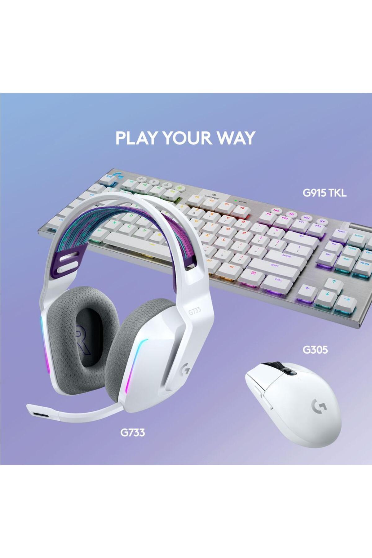 logitech-Casti Gaming Wireless LOGITECH G733, iluminare RGB, Microfon (Alb) 9