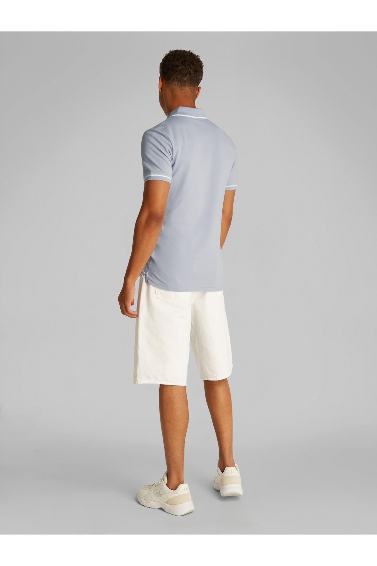 Calvin Klein-Men Gray Tipping Slim Polo T-Shirt 3