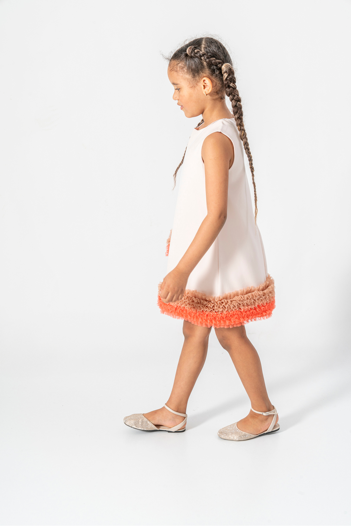 Miss Esilay Boutique WECAN EXCLUSİVE eteği renkli fırfırlı çantalı kız çocuk doğum günü parti abiye elbise fotoğrafı 3 (önizleme)