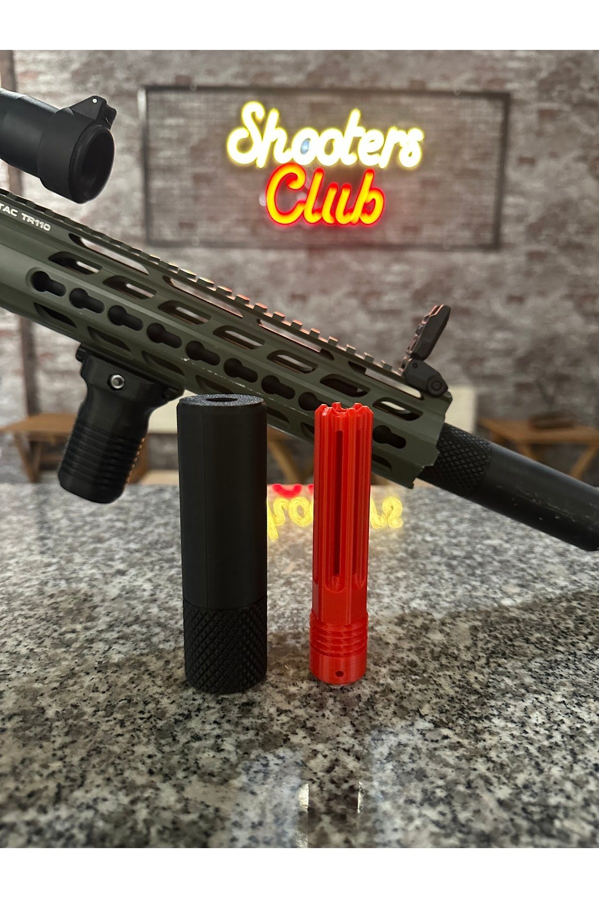 Airsoft Boncuk Atan Silahlar Için Susturuc Silencer (SİLAH GÖNDERİLMEYECEKTİR.)
