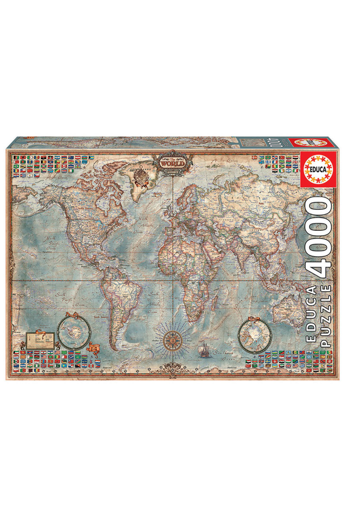 4000ピース ジグソーパズルEduca 世界の行政地図【ピース不足可能性あり】 EDUCA Puzzle The World, Executıve Map 4000 Parça Puzzle - Fiyatı