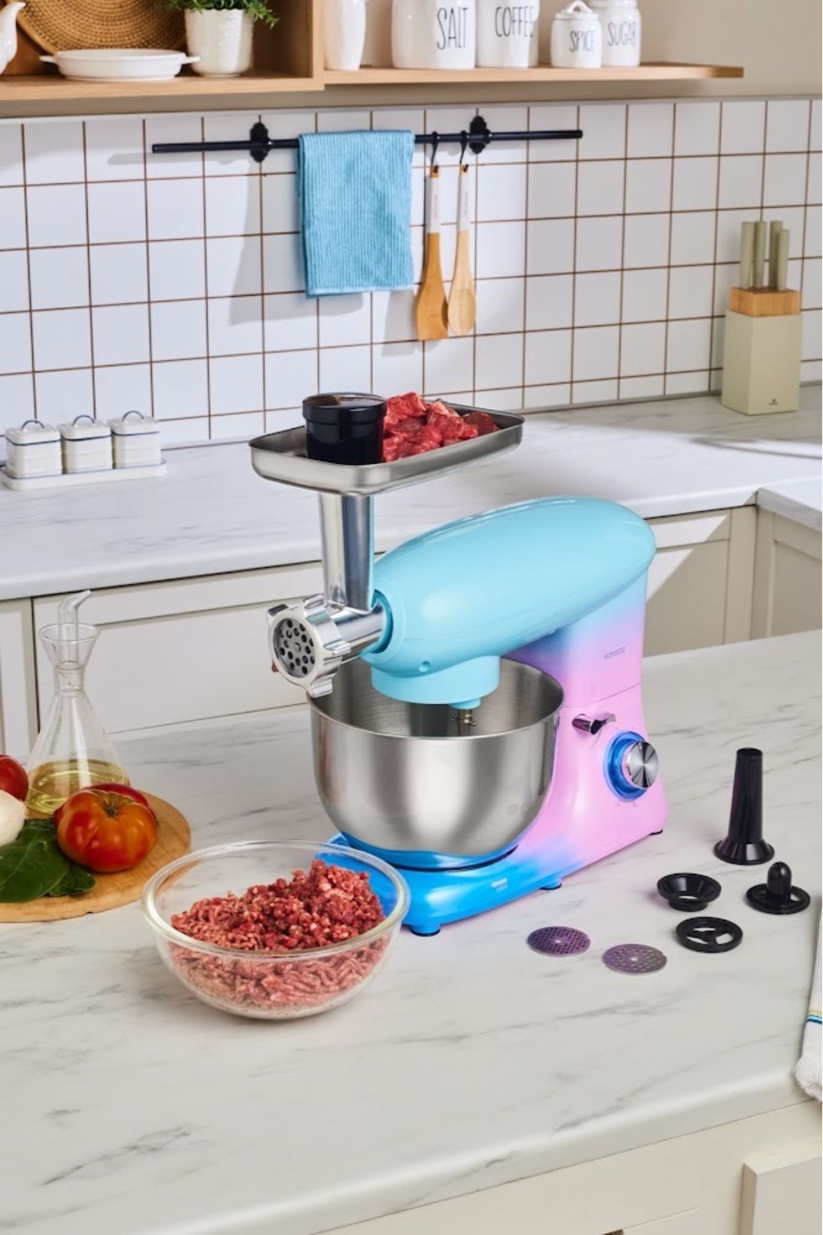 Karaca-1900W Multichef Stand Mixer - 5.5 Lt Minced Meat, Sausage-Sausage, Meatball Apparatus with Inner 2