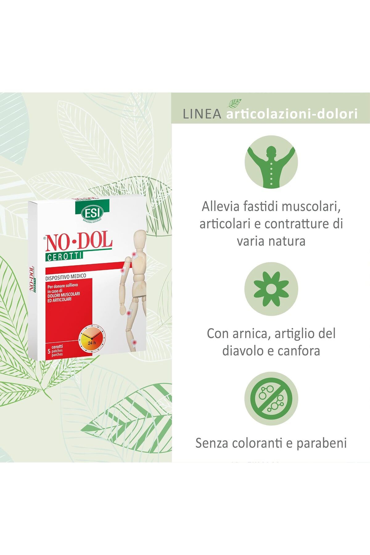nodol-Esi Patches | Recommended In Case of Muscle & Articular Pains | 5 Patches 4