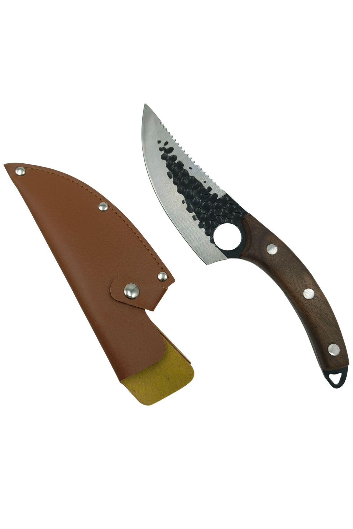Depox-IdeallStore butcher set, chef's knives, cleaver and magnetic holder, stainless steel 13
