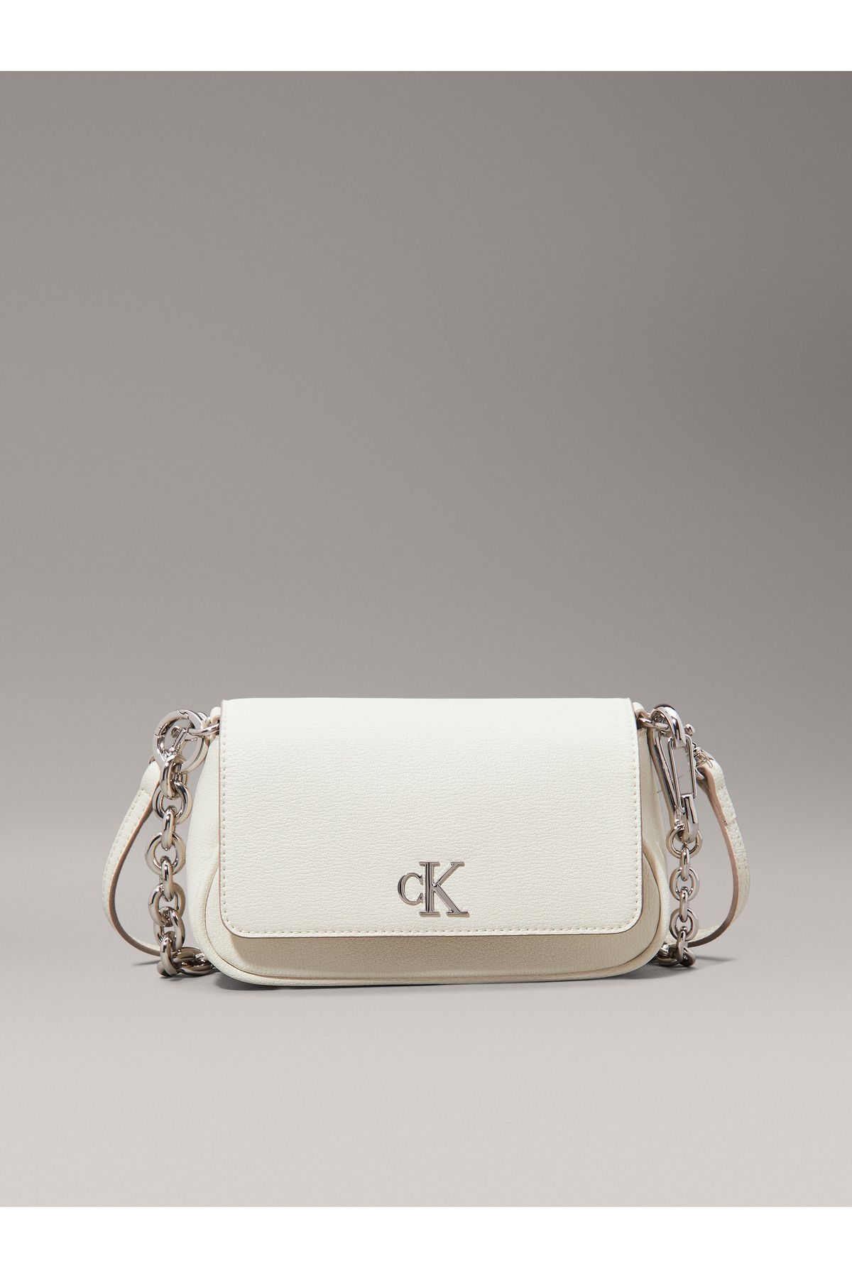 Calvin Klein-Calvin Klein Gray Minimal Monogram Shoulder Bag 3