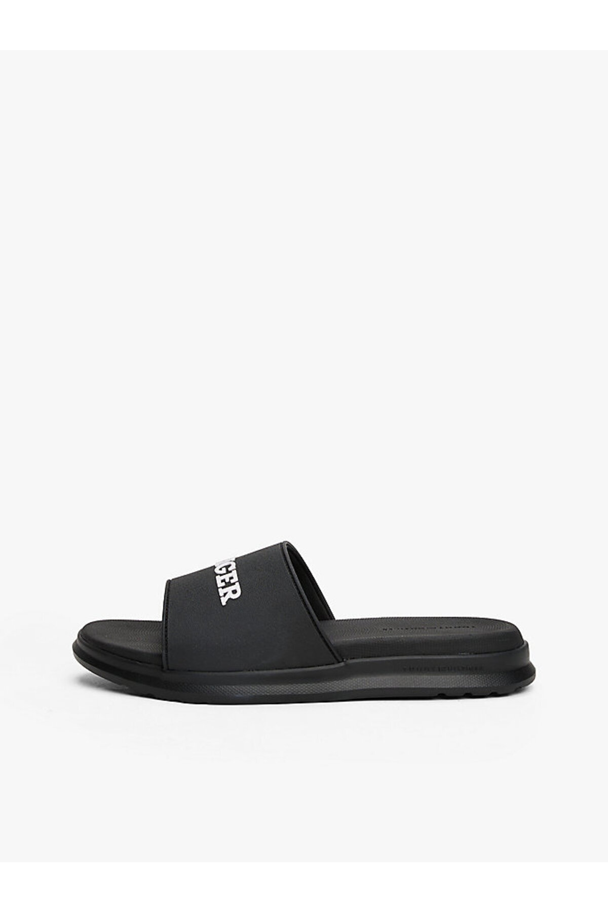 Tommy Hilfiger-Men's Textured Logo Black Pool Slippers 7