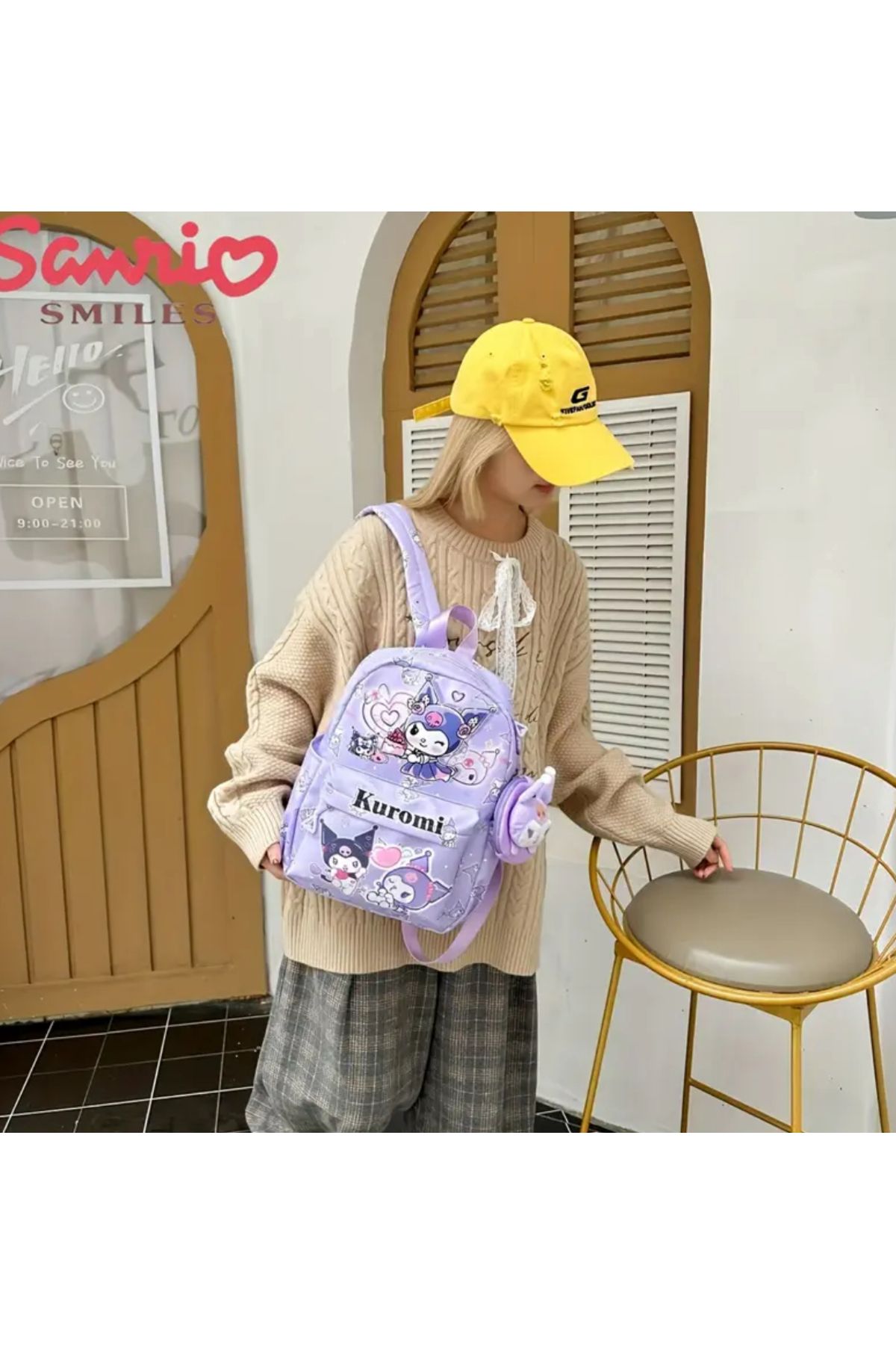 کیف مدرسه دخترانه و پسرانه بچگانه کاراکتر SANRIO KUROMI شخصیت بچه های کوچک کودک مهد کوله پشتی ایلک So Iconic
