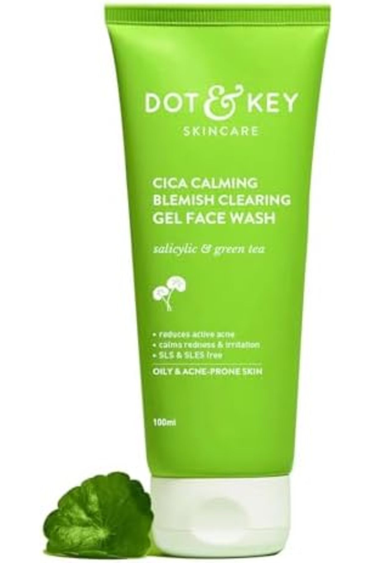 Dot KEY-Dot & Key Cica 2% Salicylic Acid Face Wash for Oily, Acne Prone Skin, With Green Tea | Acne Clearing 2