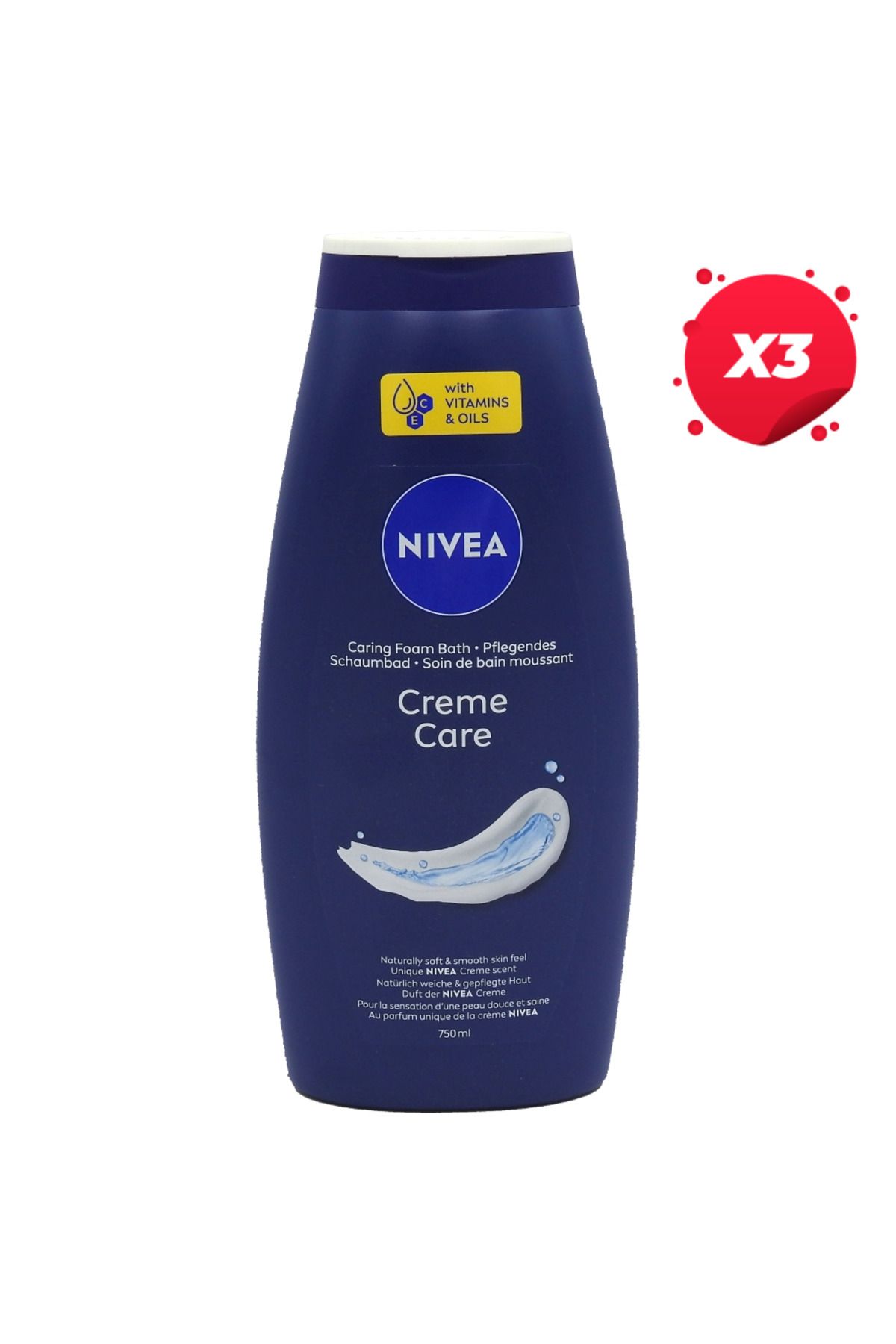 NIVEA X3 - Nivea Spumant/gel Dus 750ml Creme Care Unisex - One Size