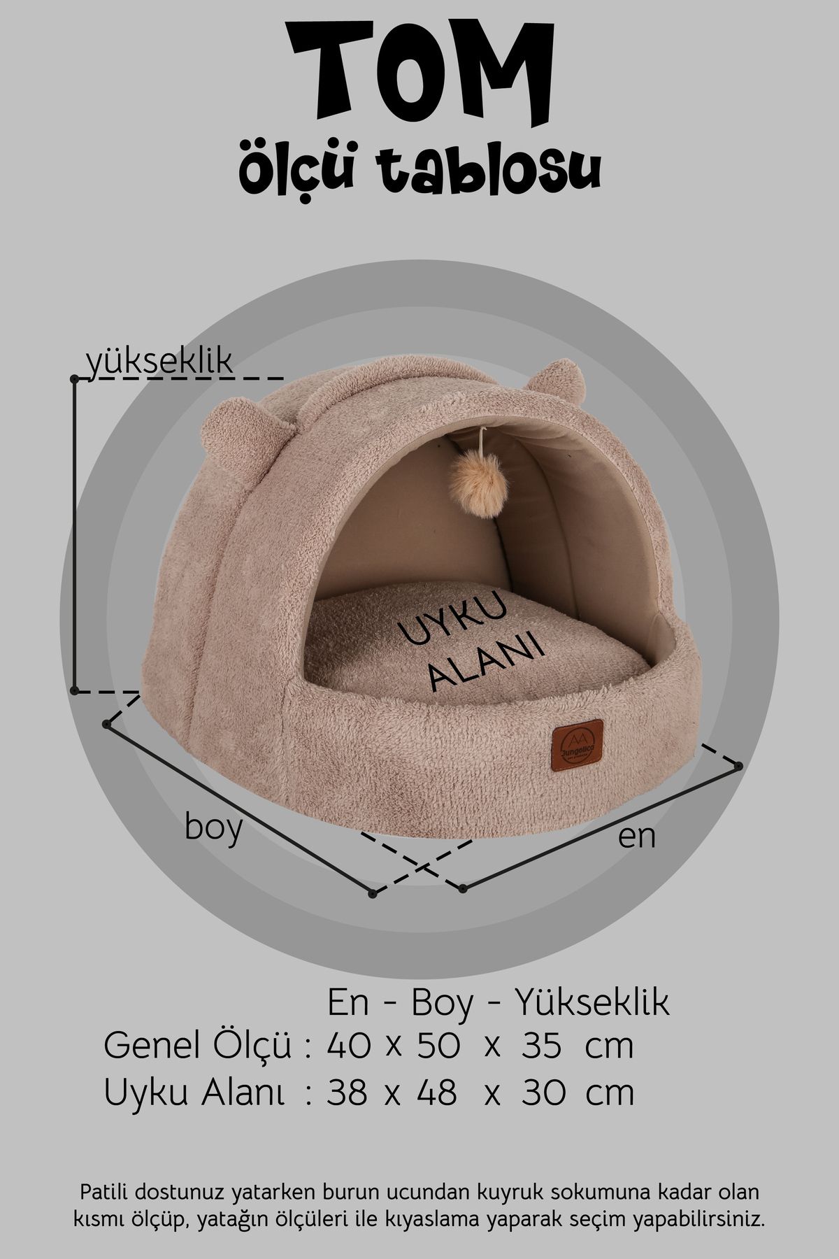 Jungolica Pet Products-Tom, Ultra Soft, Comfortable, Closed Top Design Cat Bed with Removable Cushion 7