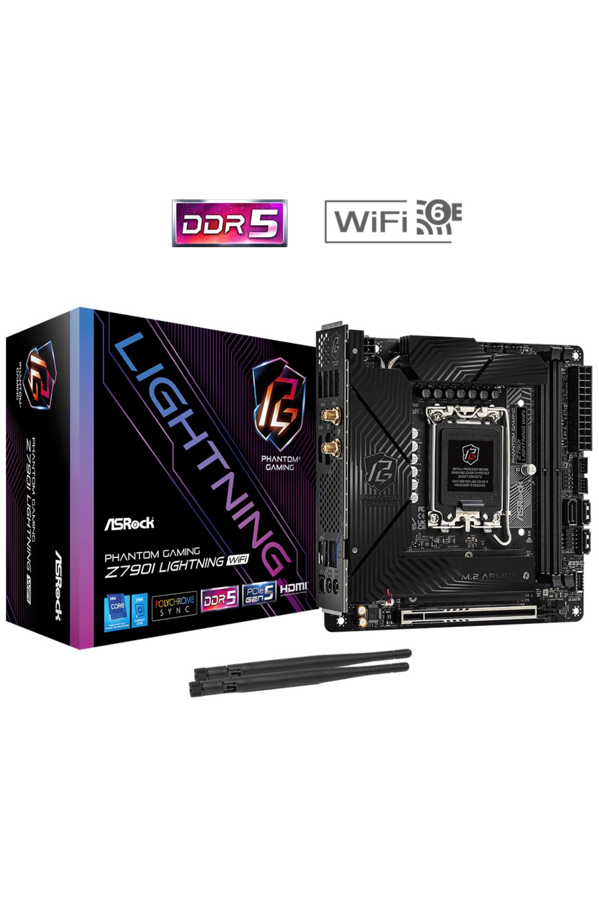 ASROCK-ASRock Z790I Lightning WiFi Motherboard, Intel Z790, LGA 1700, Mini-ITX 2