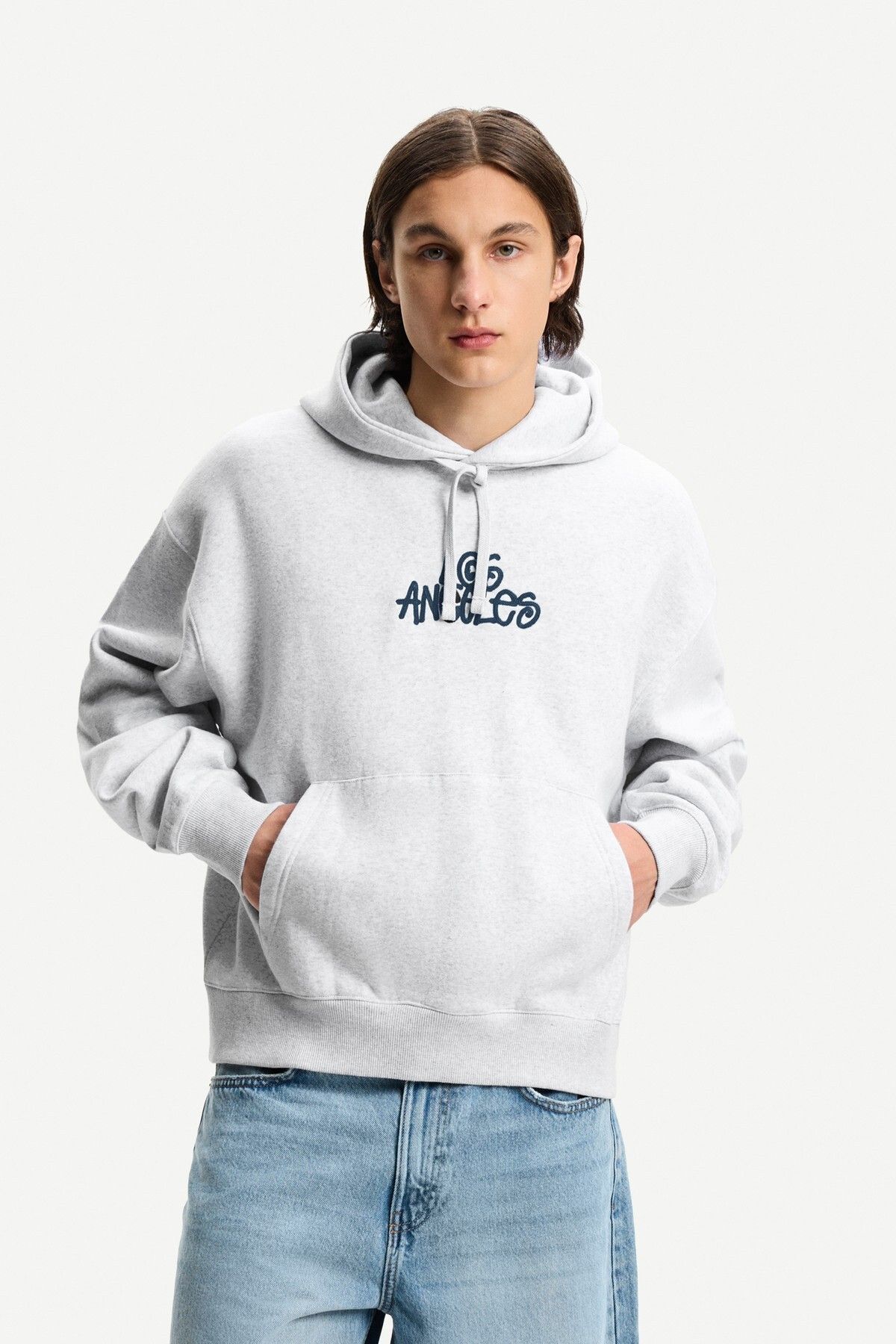 سویشرت کلاهدار جعبه دوزی شده Bershka