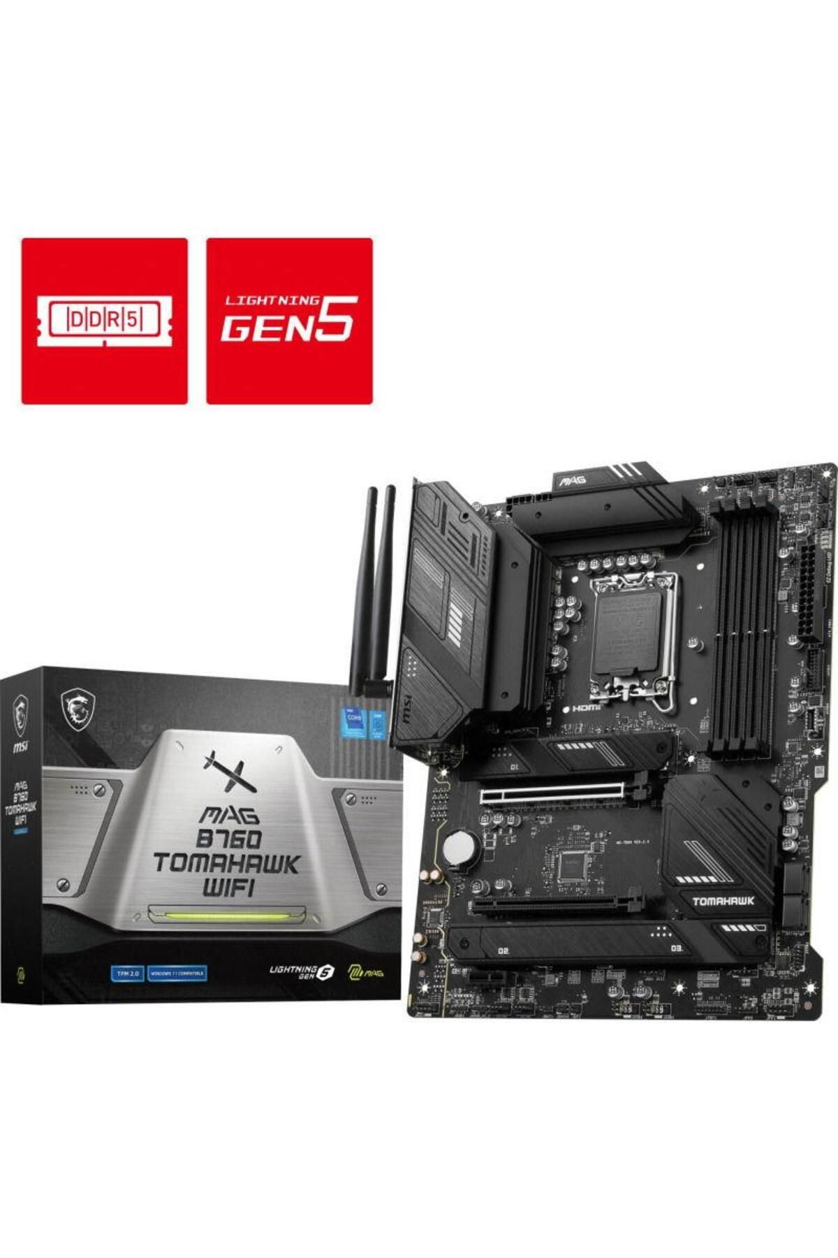 MSI-Placa de baza MSI MAG B760 TOMAHAWK WIFI DDR5, Intel B760, LGA 1700, ATX 5