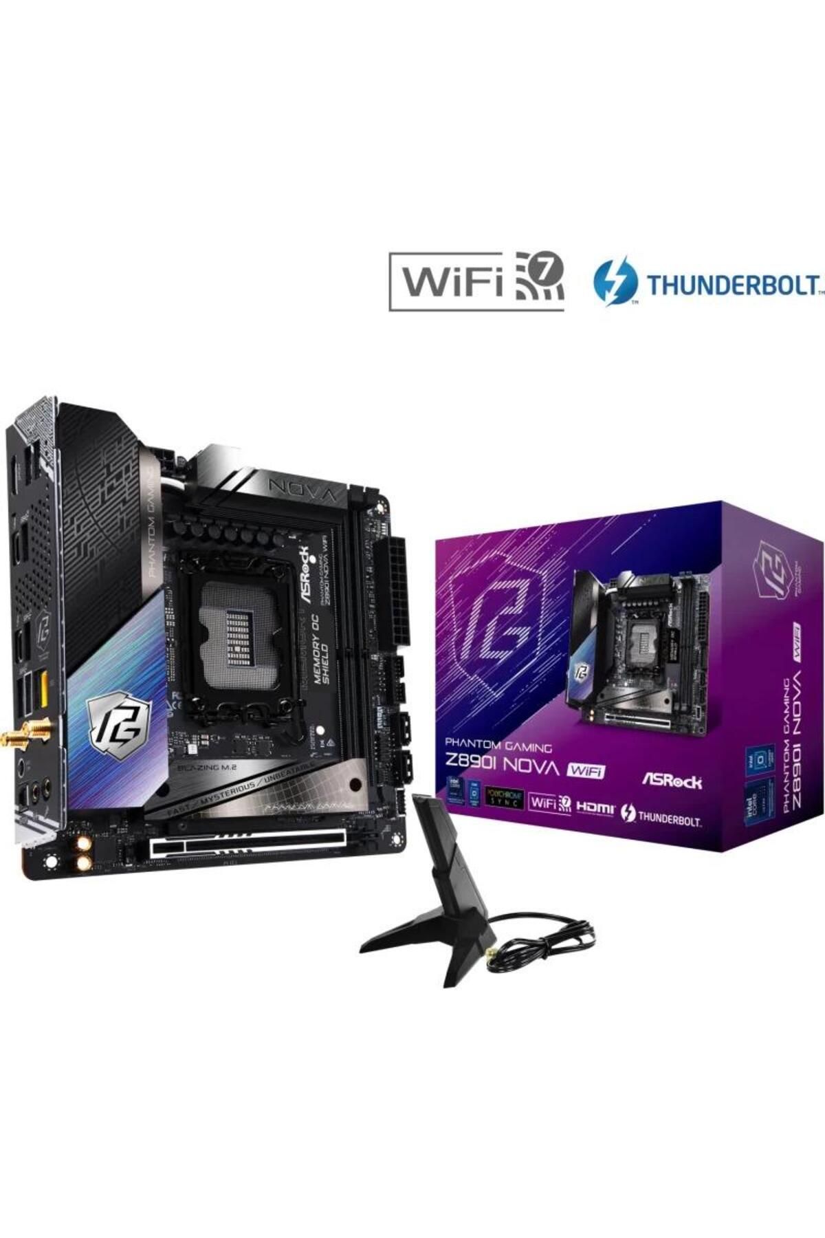 ASROCK-Placa de baza ASRock PHANTOM GAMING Z890I NOVA WIFI, DDR5, mITX, LGA 1851, Intel Z890 7