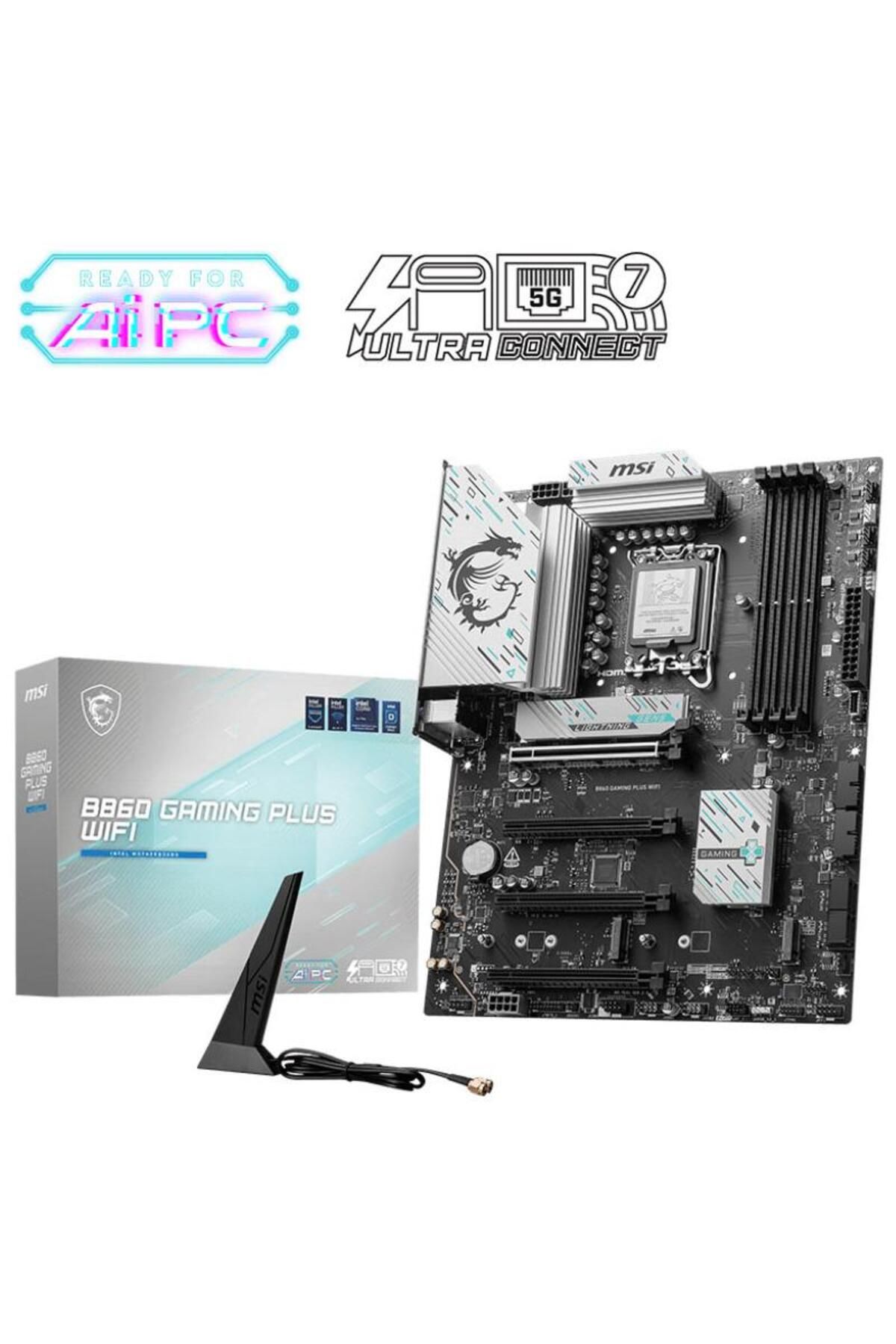 MSI-Placa de baza MSI B860 GAMING PLUS WIFI, Intel B860, LGA 1851, DDR5, ATX 5