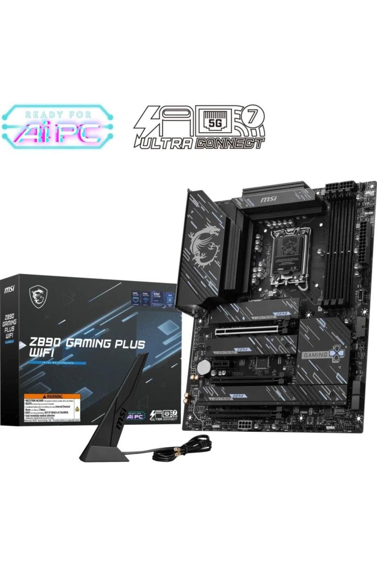 MSI-Placa de baza MSI Z890 GAMING PLUS WIFI, DDR5, ATX, LGA 1851, Intel Z890 6