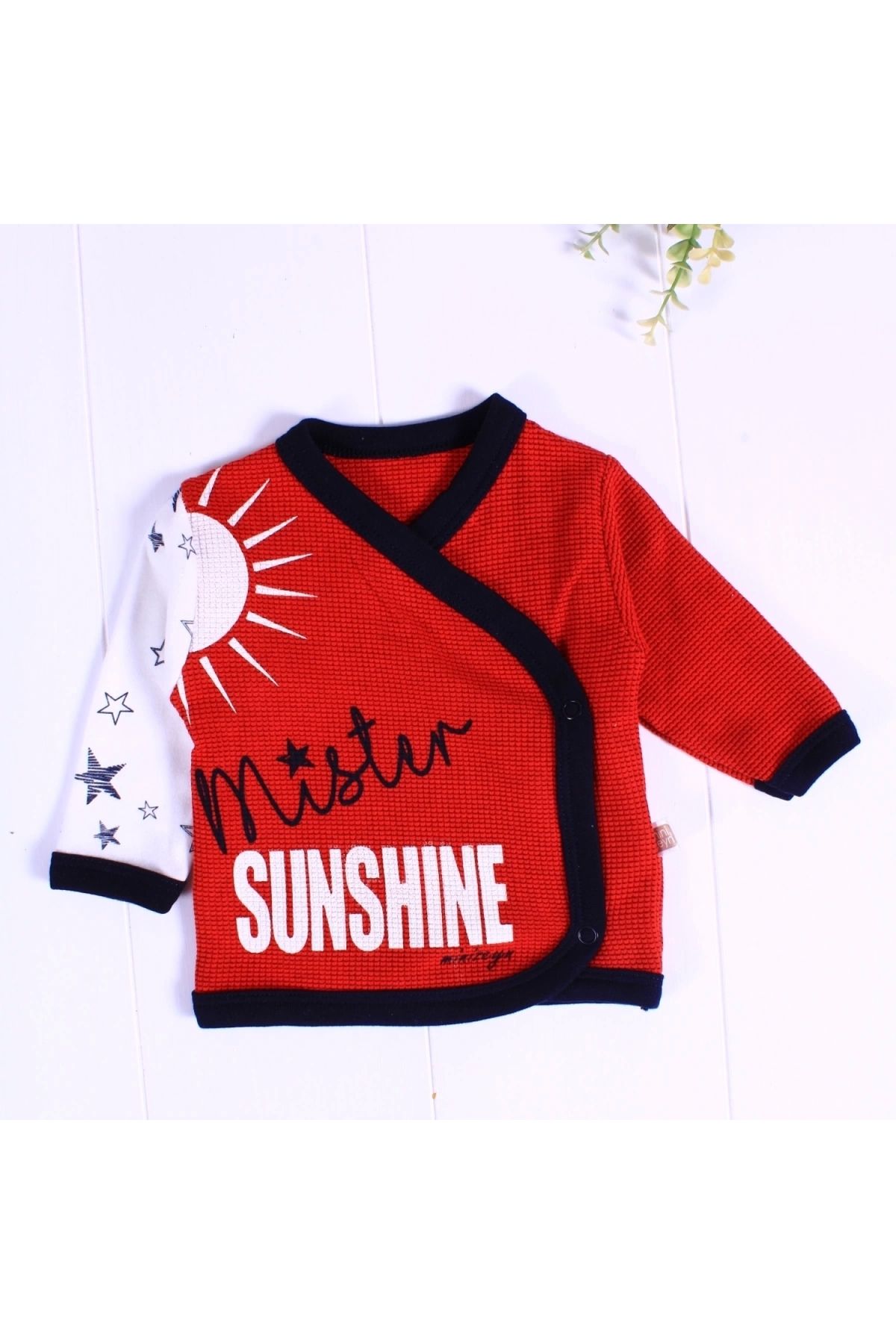 BYB MODA TASARIM Yeni Doğan Sun Shine 5'li Erkek Bebek Hastane Çıkışı Kırmızı