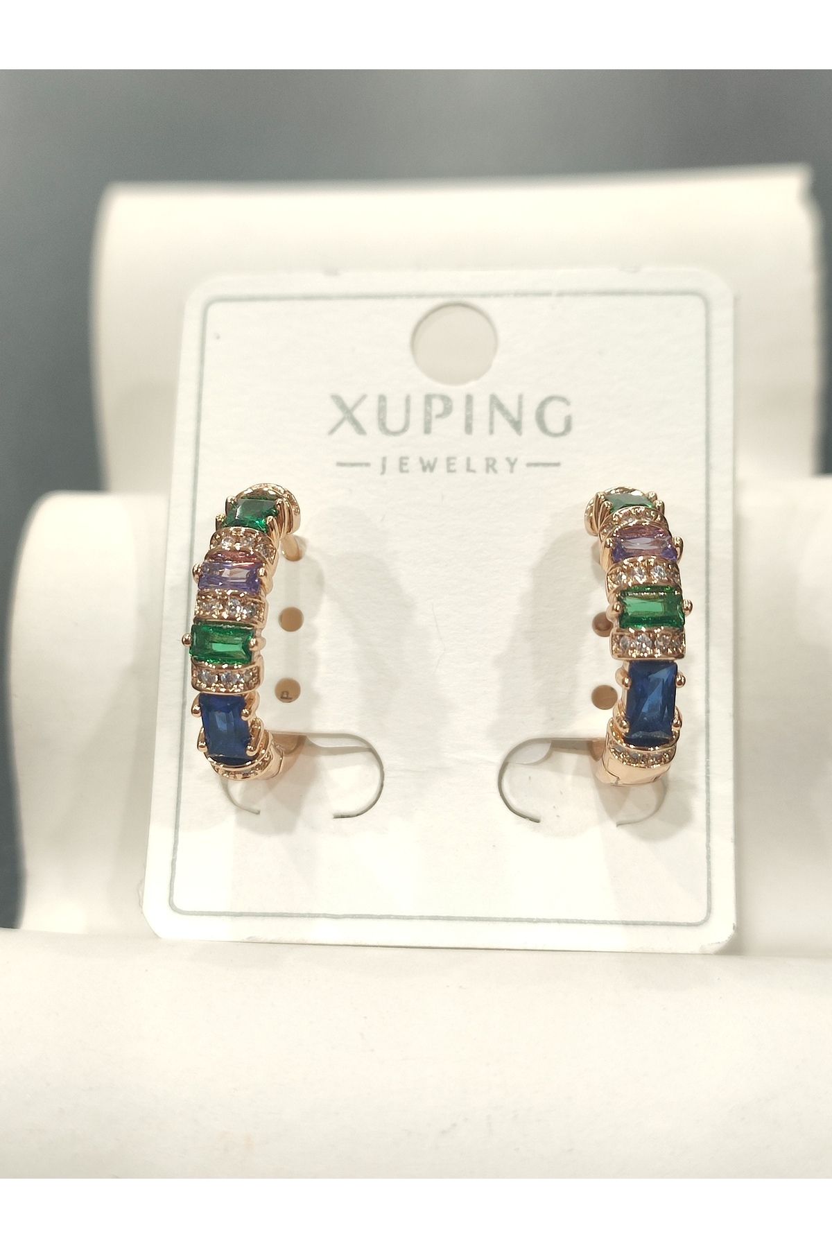 Bijutek-Xuping Rose Gold Zircon Stone Vip Series Steel Earrings for Women 3