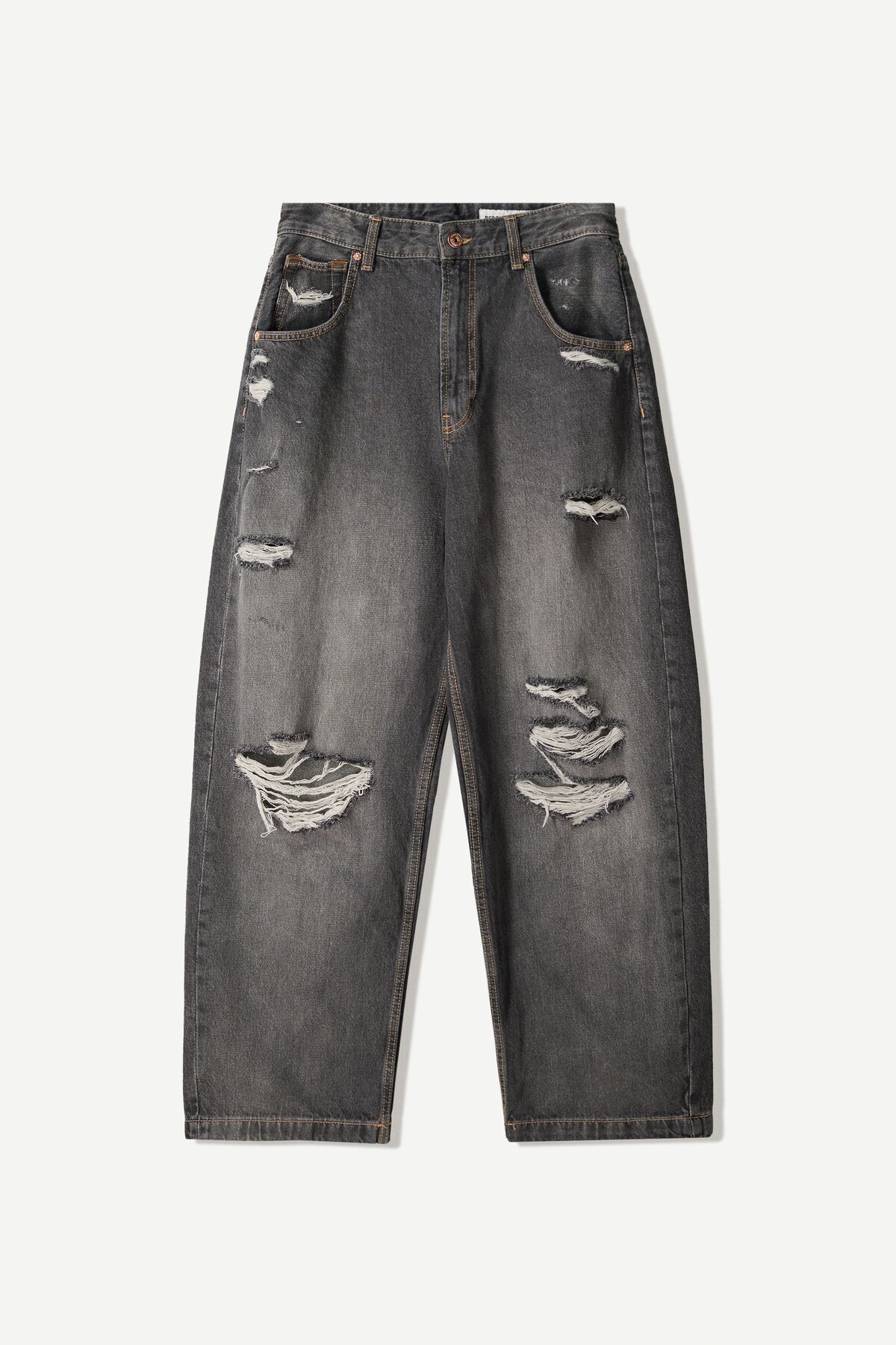 شلوار جین فوق گشاد پاره شده Bershka