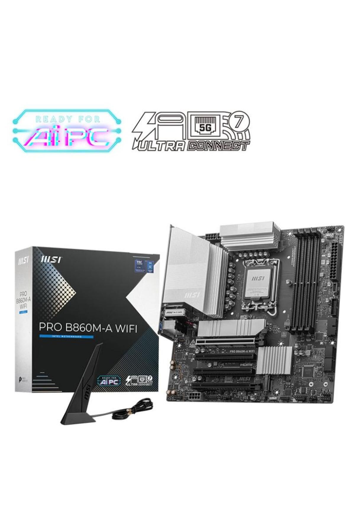 MSI-Placa de baza MSI PRO B860M-A WIFI, Intel B860, LGA 1851, DDR5, mATX 5