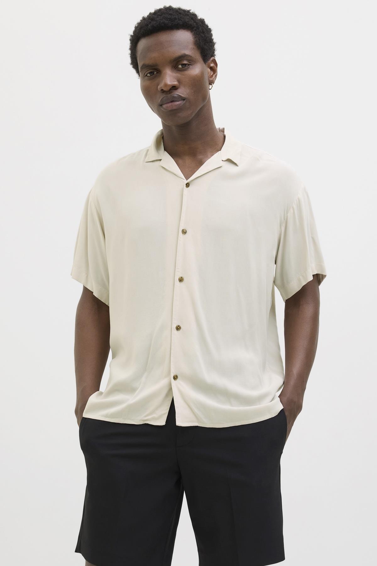 پیراهن راحتی تک رنگ JJEJEFF مدل S/S SN جک اند جونز پیراهن Jack & Jones