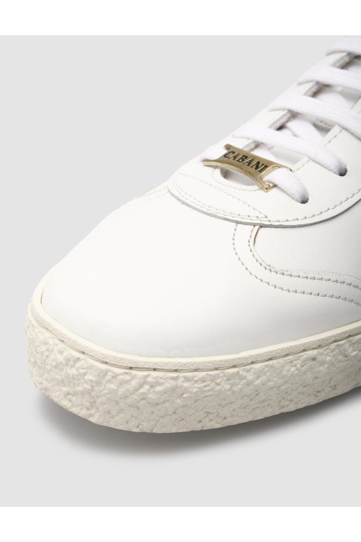 Cabani-Custom Made Genuine Leather White Lace-Up Men's Sports Shoes 7