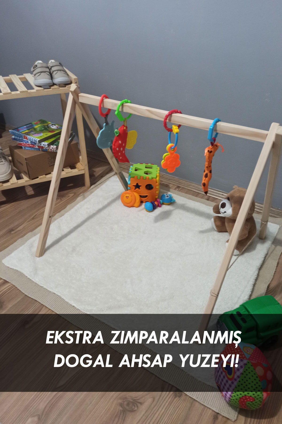 Moola Ahşap Bebek Egzersiz Aleti ve Oyun Alanı, Doğal Ahşap Bebek Aktivite Aleti, Aktivite Standı fotoğrafı 4 (önizleme)