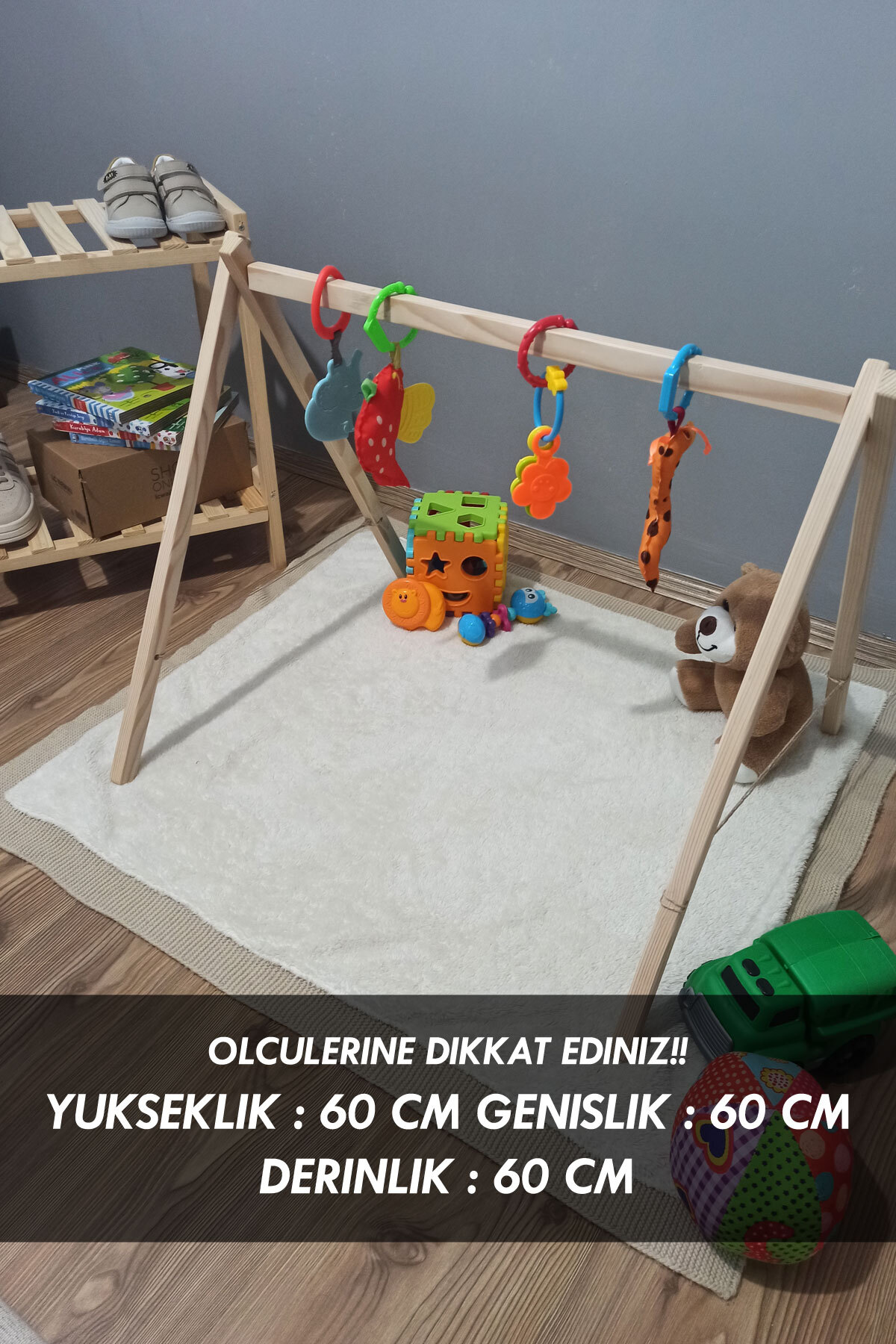 Moola Ahşap Bebek Egzersiz Aleti ve Oyun Alanı, Doğal Ahşap Bebek Aktivite Aleti, Aktivite Standı fotoğrafı 3 (önizleme)