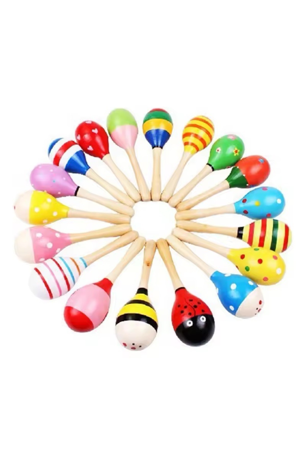 Toy Oyuncak Okul Öncesi Ahşap Marakas 20 cm. (10 Adet) Ritim Perkusyon Müzik Aleti fotoğrafı 2 (önizleme)