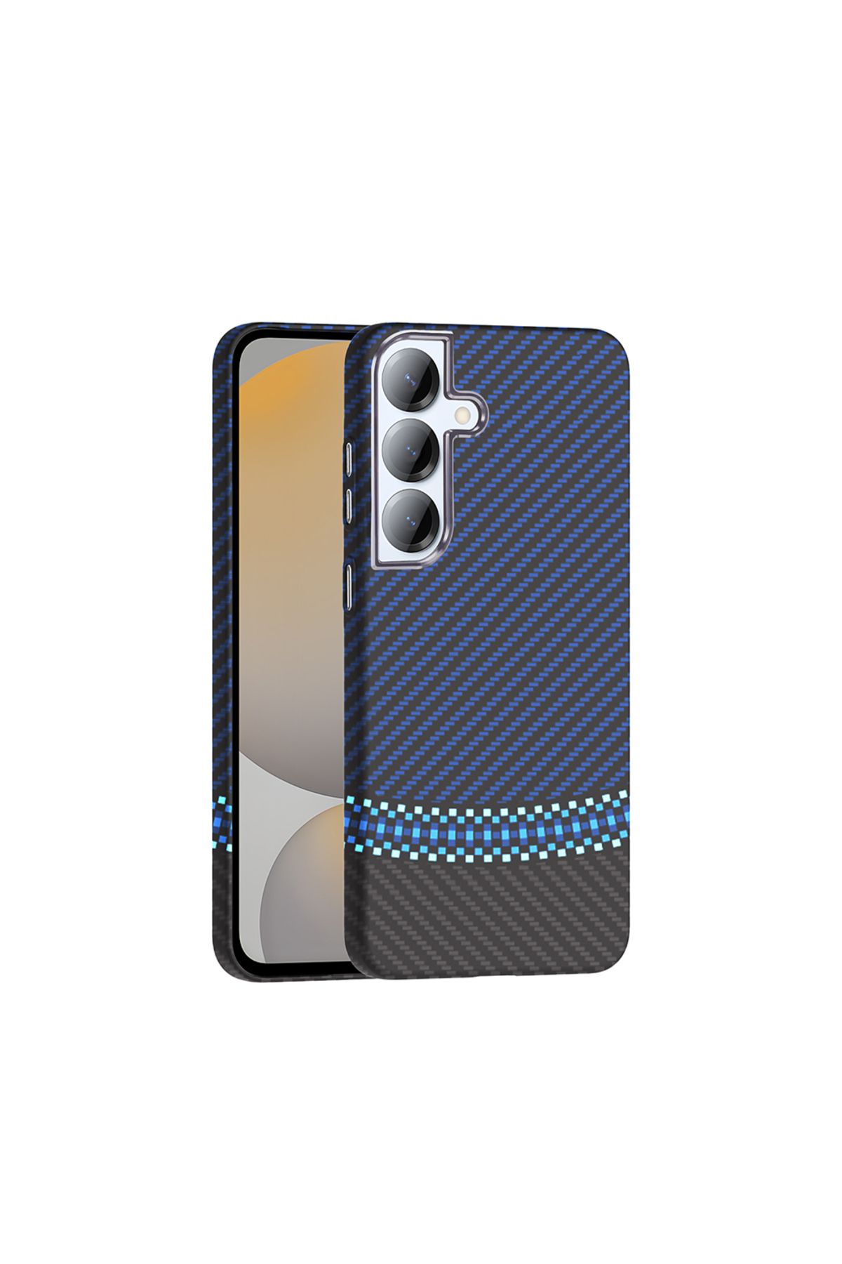 Rivor Galaxy S25 & Galaxy S24 Kılıf Kamera Çıkıntılı Magsafe Şarj Özellikli Karbon Fiber Görünümlü Kapak