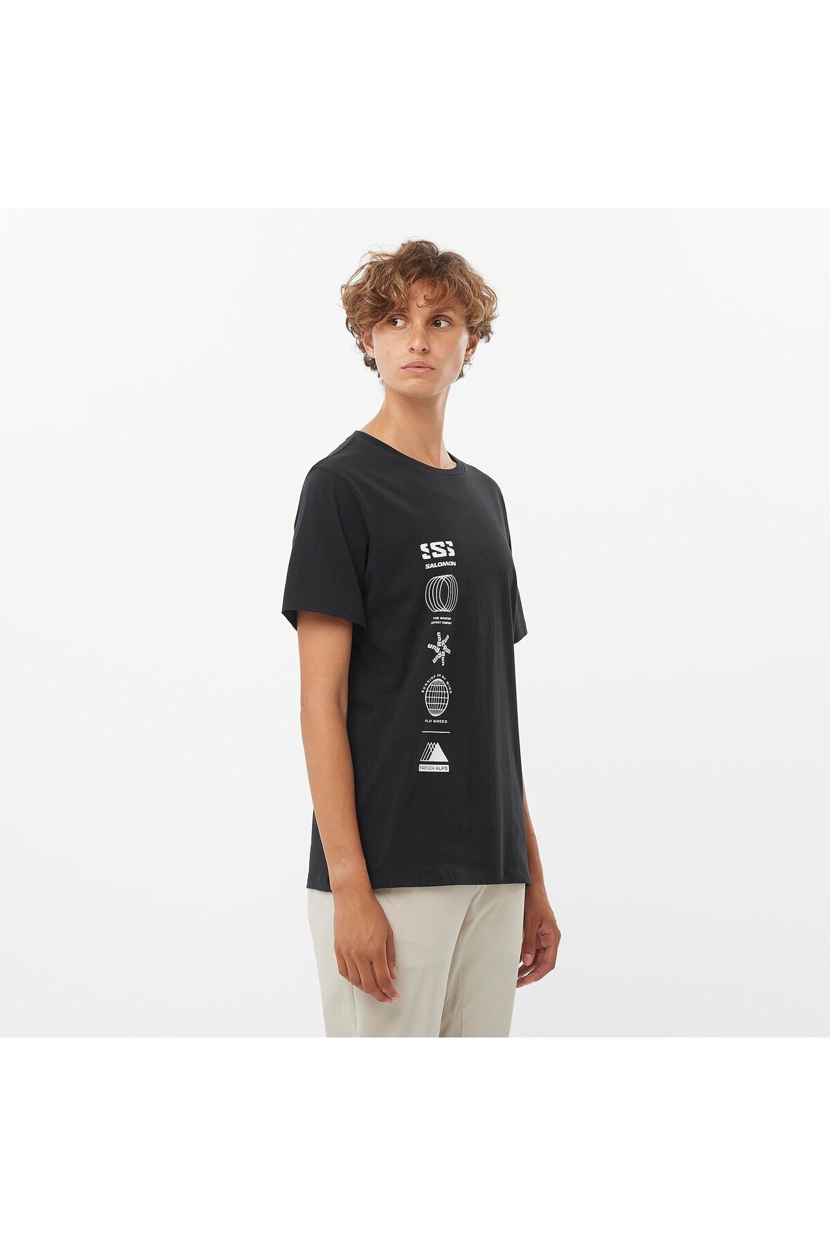 Salomon LC2233 Logo Combo SS Tee W Tişört Kadın T-Shirt SİYAH