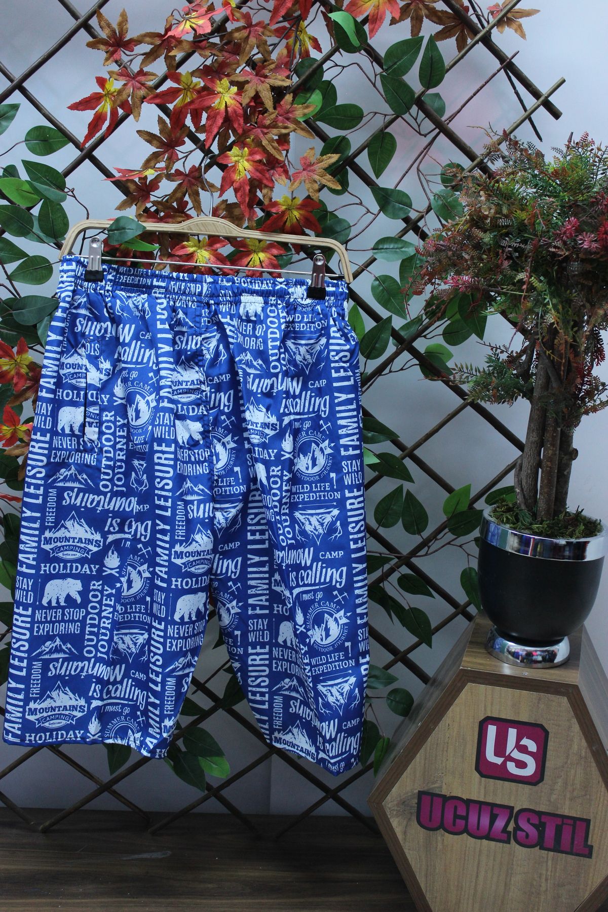 mikam Pantaloni Scurt De Lung De Țesătură Parașută Cu Imprimare Colorate Bărbați Adulti Masculin - M/L