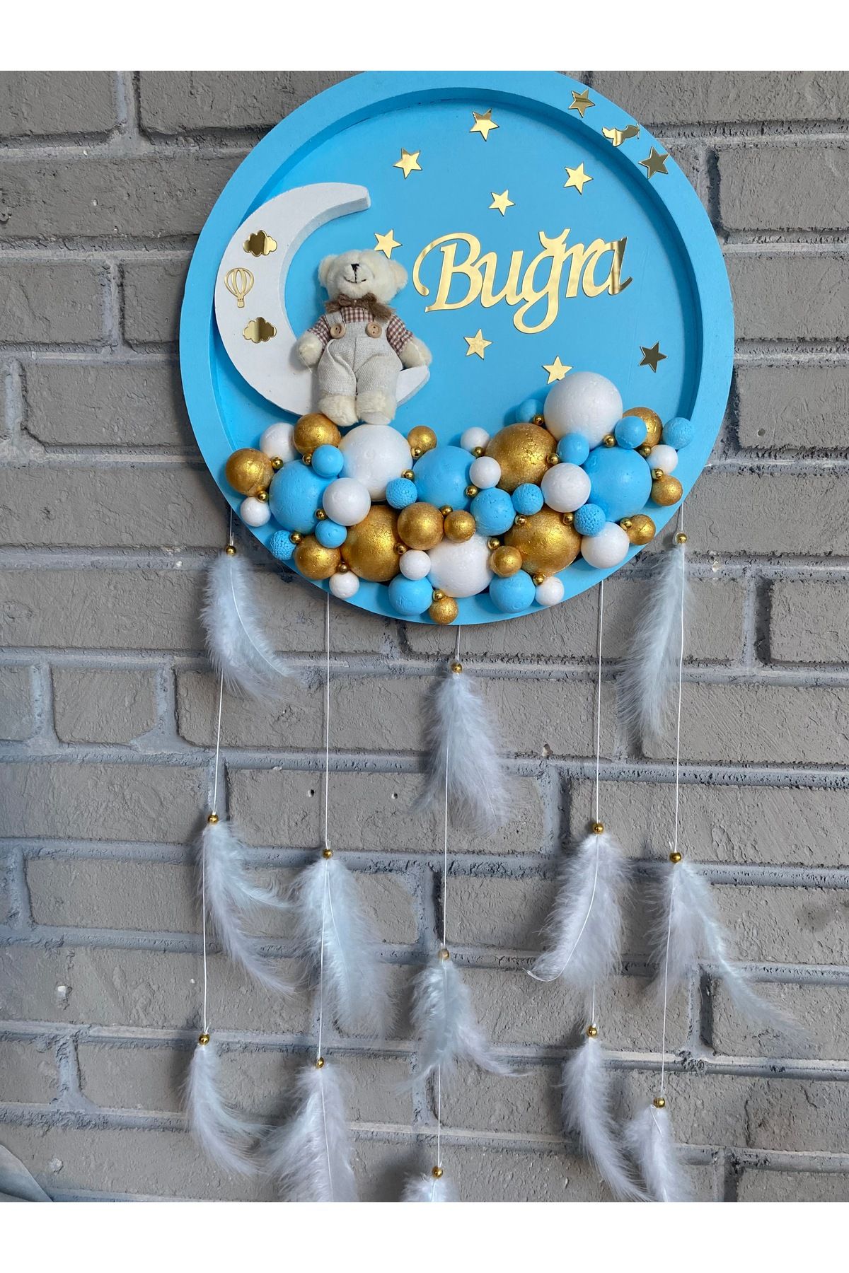 Neşeli Atölyem 31 Cm Yuvarlak Bubble Kapı Süsü bebek odası Duvar süsü