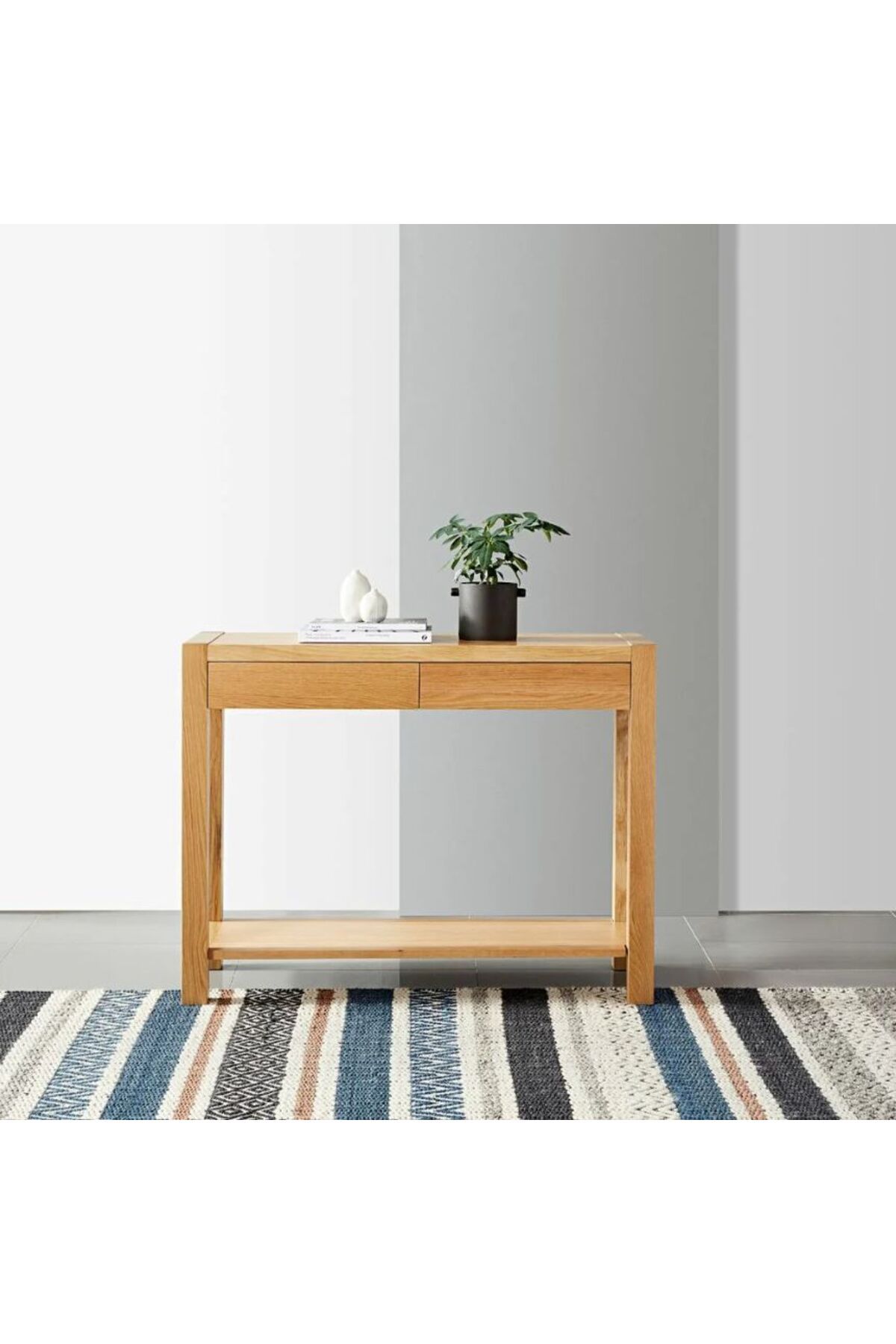 WoodenDecoration01 Ahşap Nordika Çift Çekmeceli Dresuar