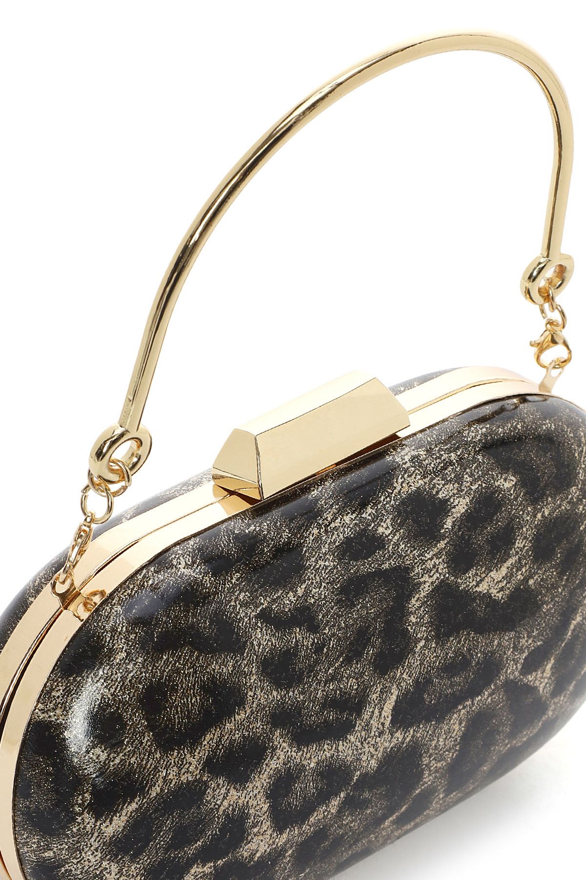 Derimod-Gold Leopard Pattern Non-Crush Mini Portfolio Lap Bag 8